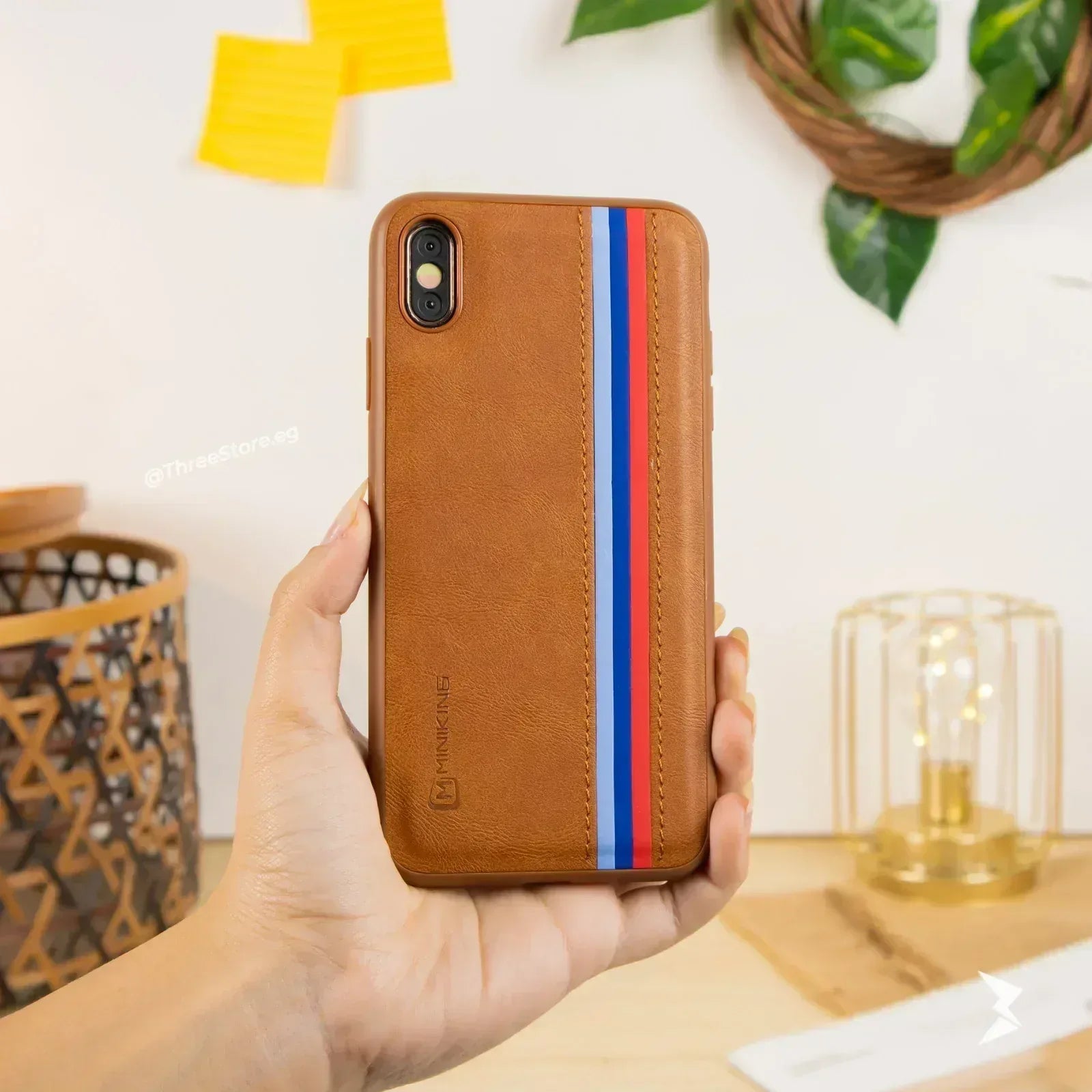 Minking Flag Leather Case iPhone X - Three