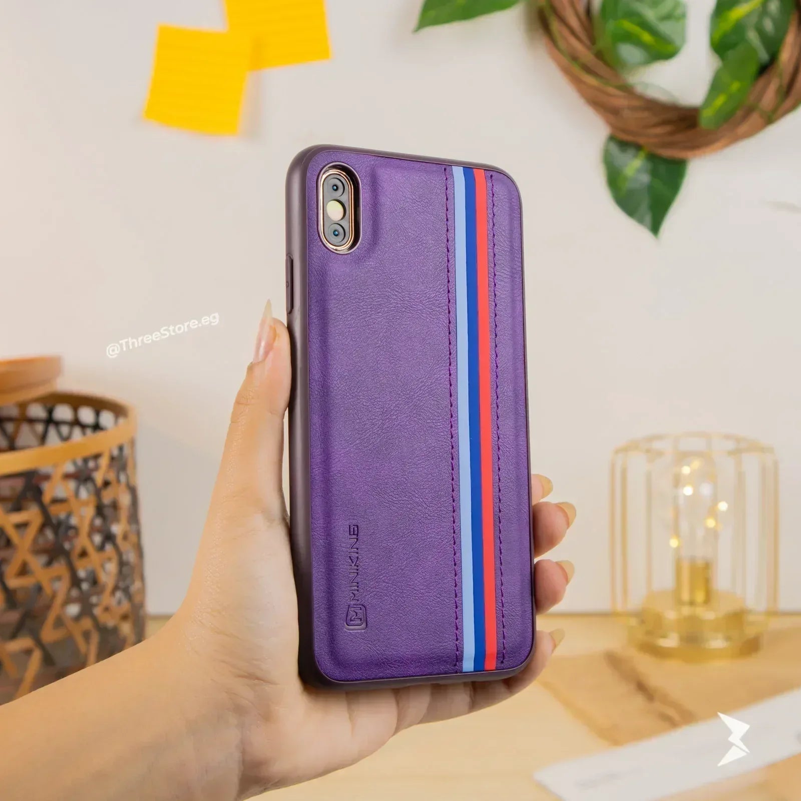 Minking Flag Leather Case iPhone X - Three