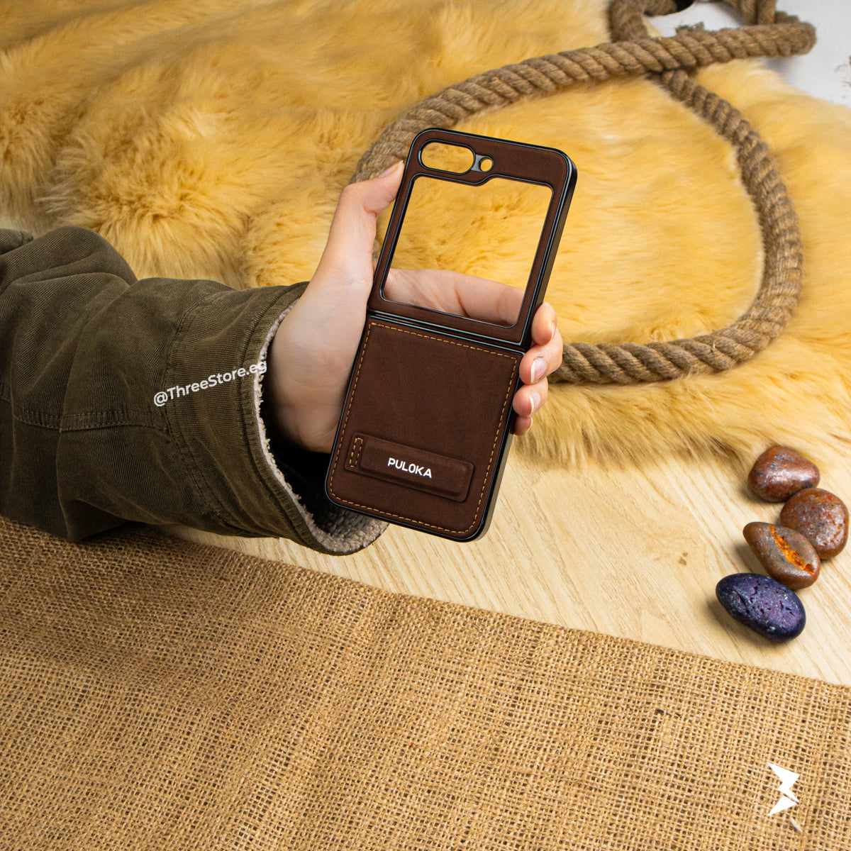 Puloka Handicrafts Leather Case Samsung Z Flip 5