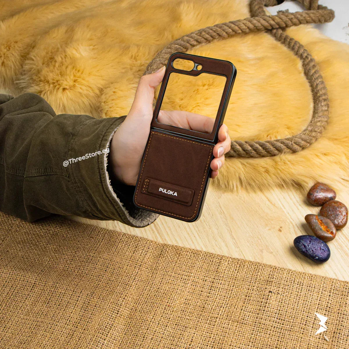 Puloka Handicrafts Leather Case Samsung Z Flip 5 - Three