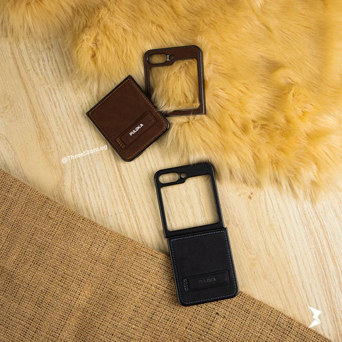 Puloka Handicrafts Leather Case Samsung Z Flip 5 - Three