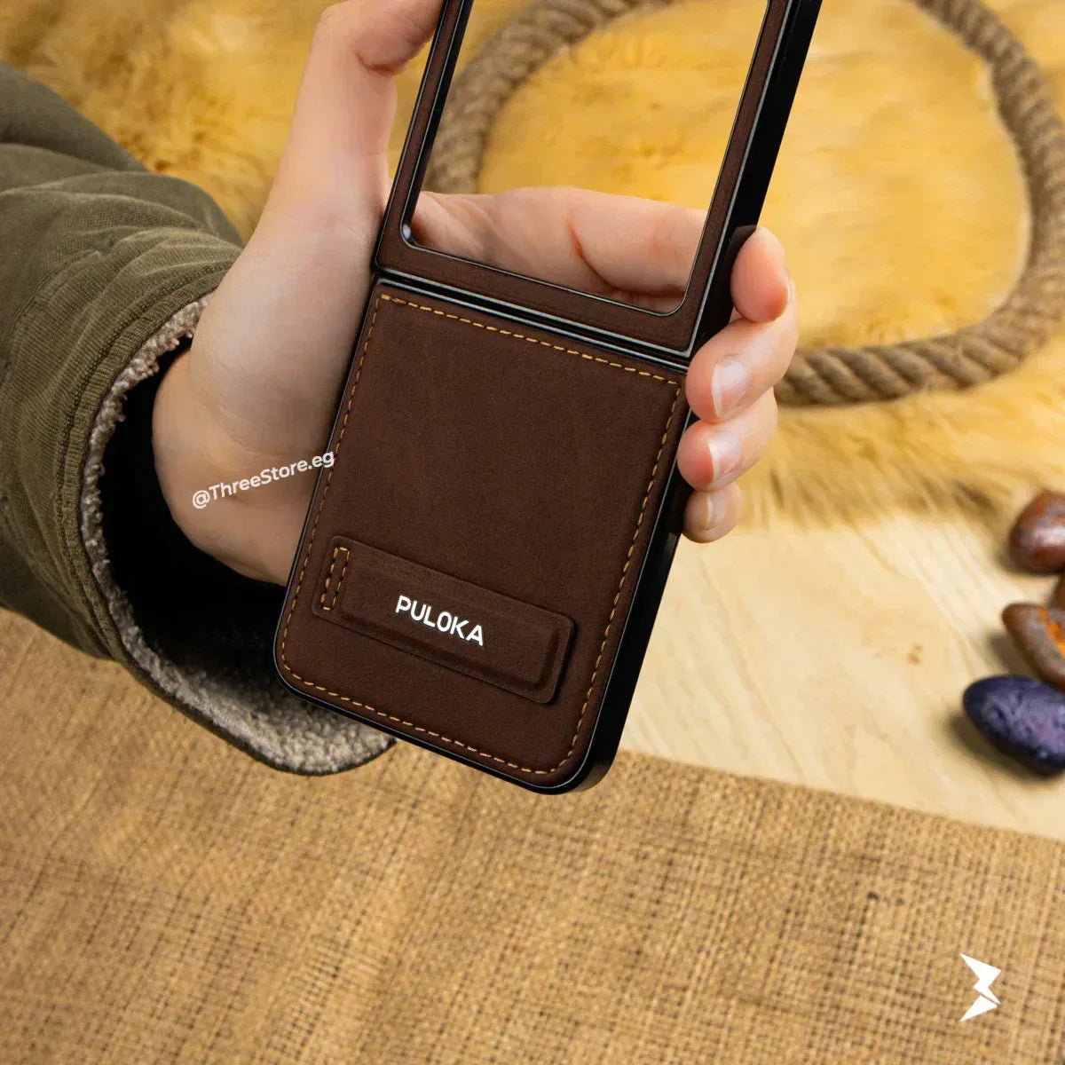 Puloka Handicrafts Leather Case Samsung Z Flip 5 - Three