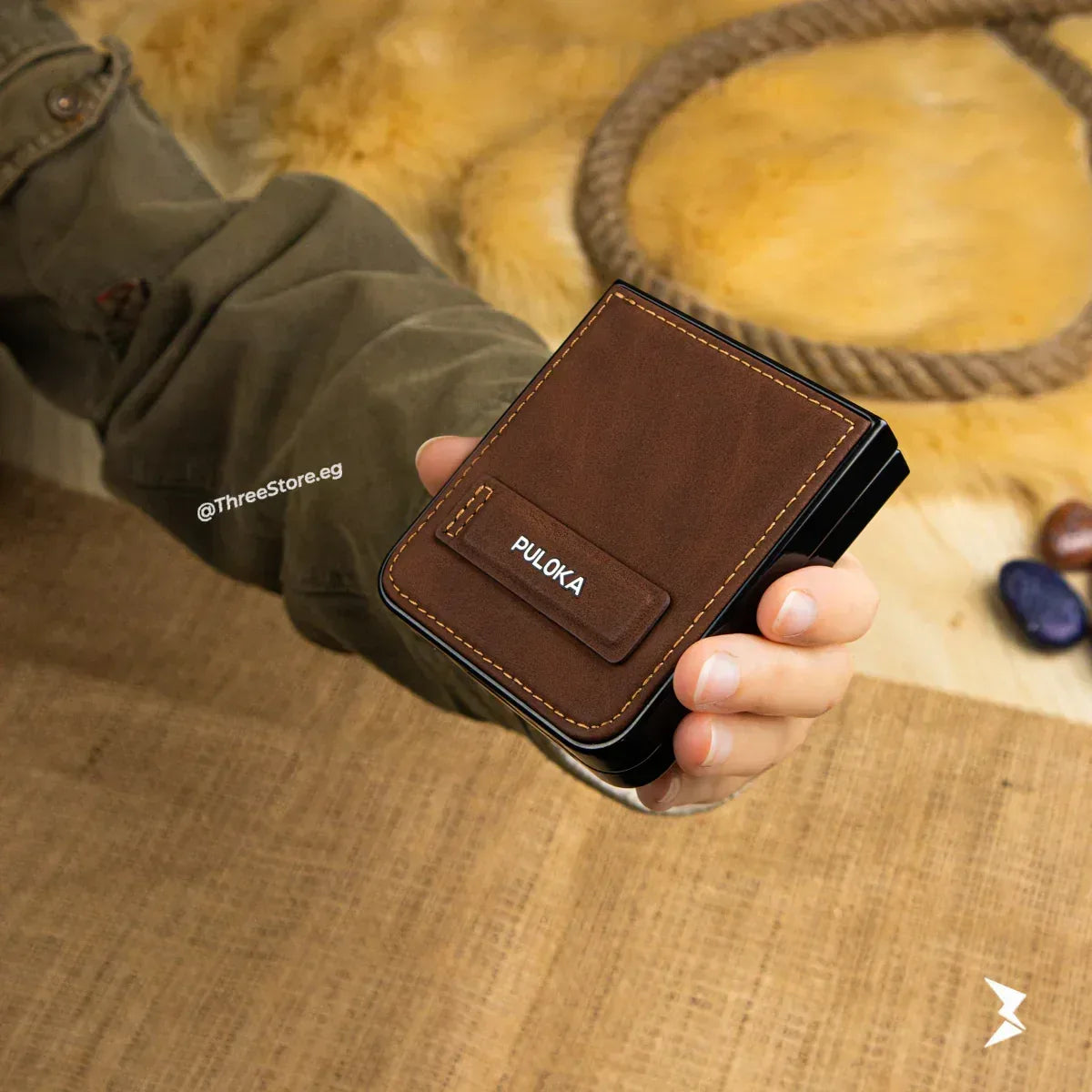 Puloka Handicrafts Leather Case Samsung Z Flip 5 - Three