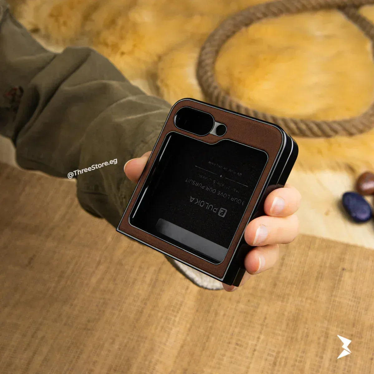 Puloka Handicrafts Leather Case Samsung Z Flip 5 - Three