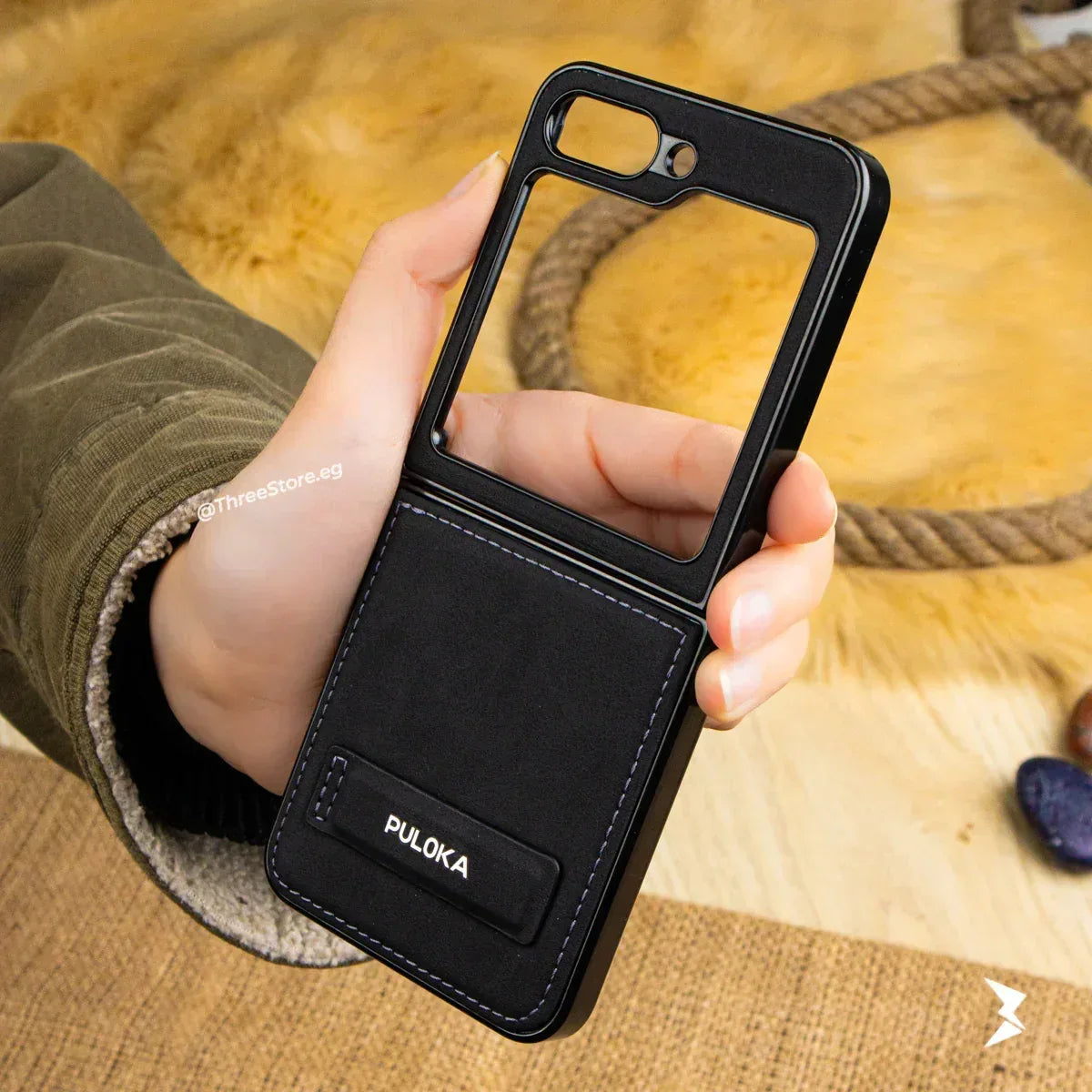 Puloka Handicrafts Leather Case Samsung Z Flip 5 - Three