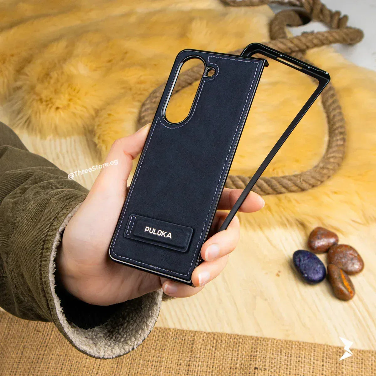 Puloka Handicrafts Leather Case Samsung Z Fold 5 - Three