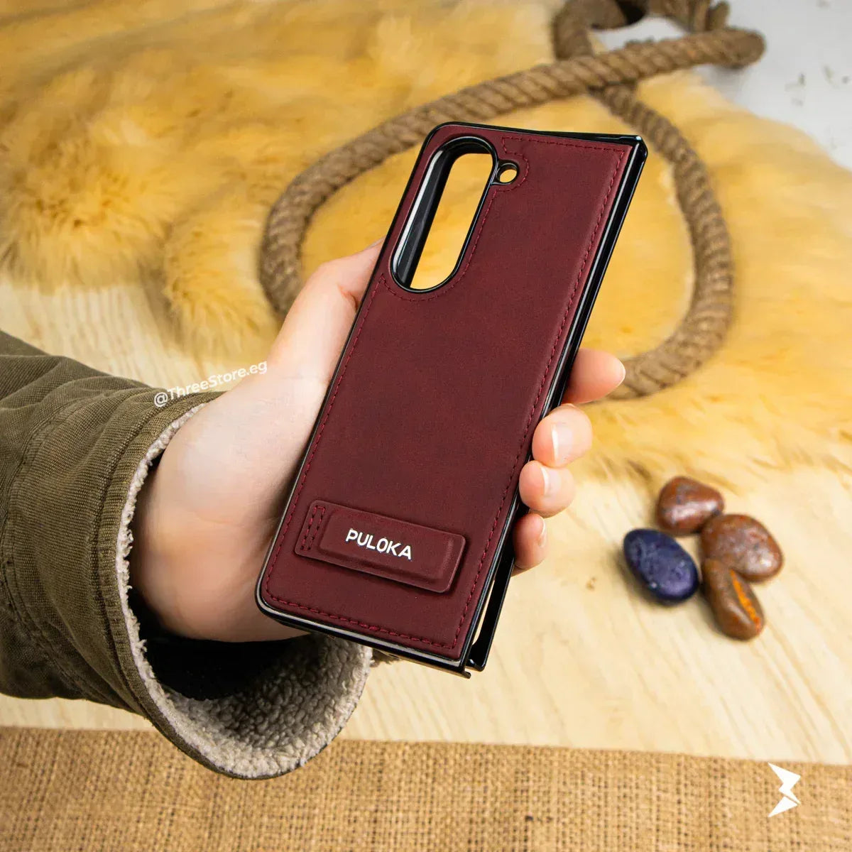 Puloka Handicrafts Leather Case Samsung Z Fold 5 - Three