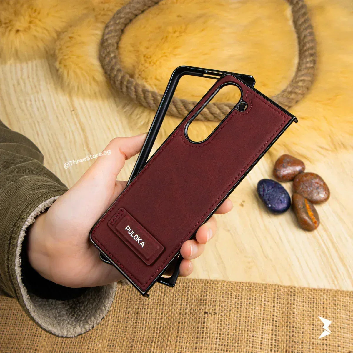 Puloka Handicrafts Leather Case Samsung Z Fold 5 - Three
