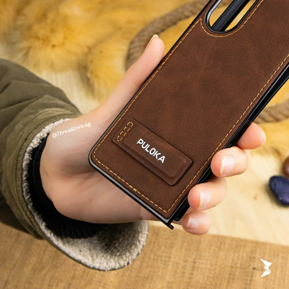Puloka Handicrafts Leather Case Samsung Z Fold 5 - Three