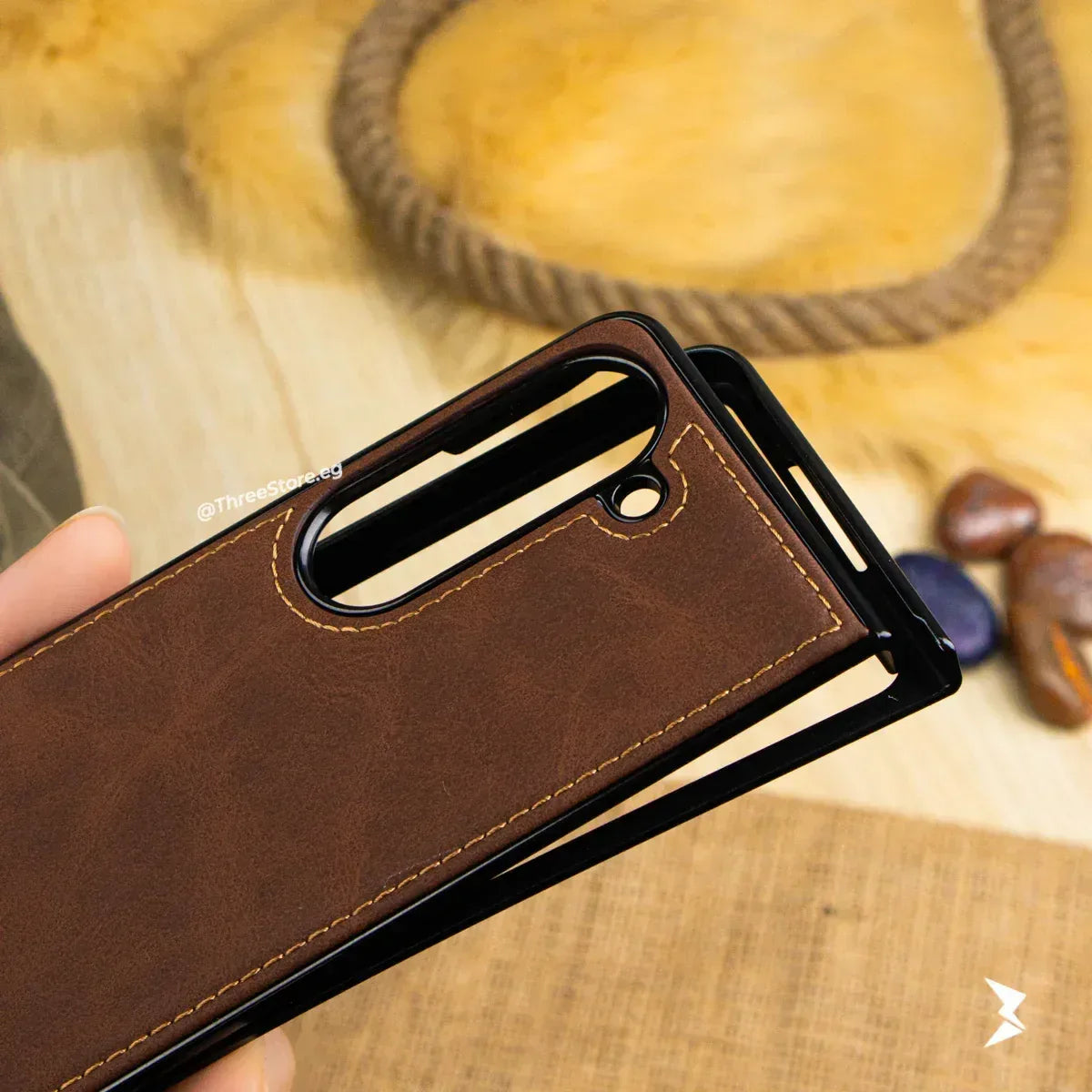 Puloka Handicrafts Leather Case Samsung Z Fold 5 - Three