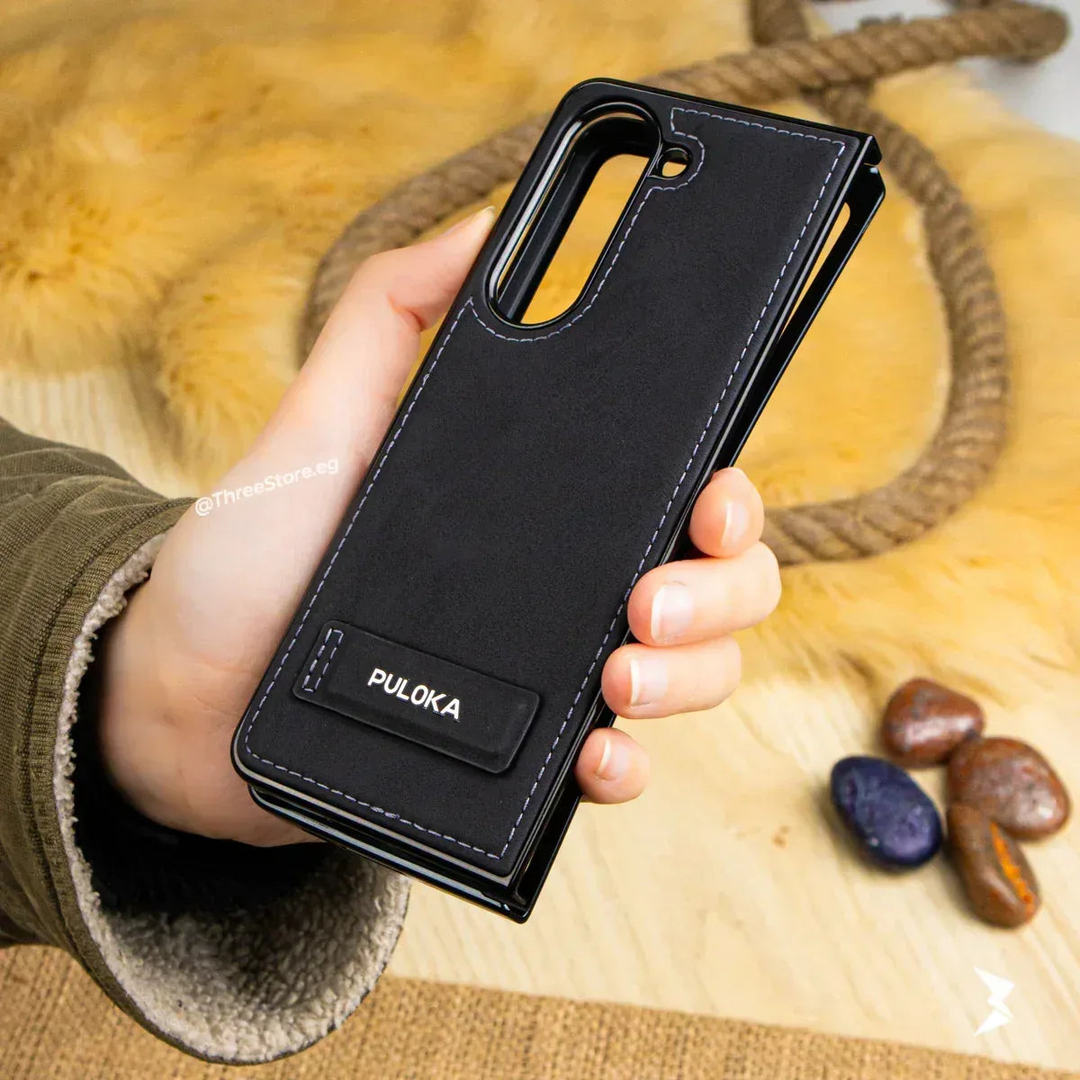 Puloka Handicrafts Leather Case Samsung Z Fold 5 - Three