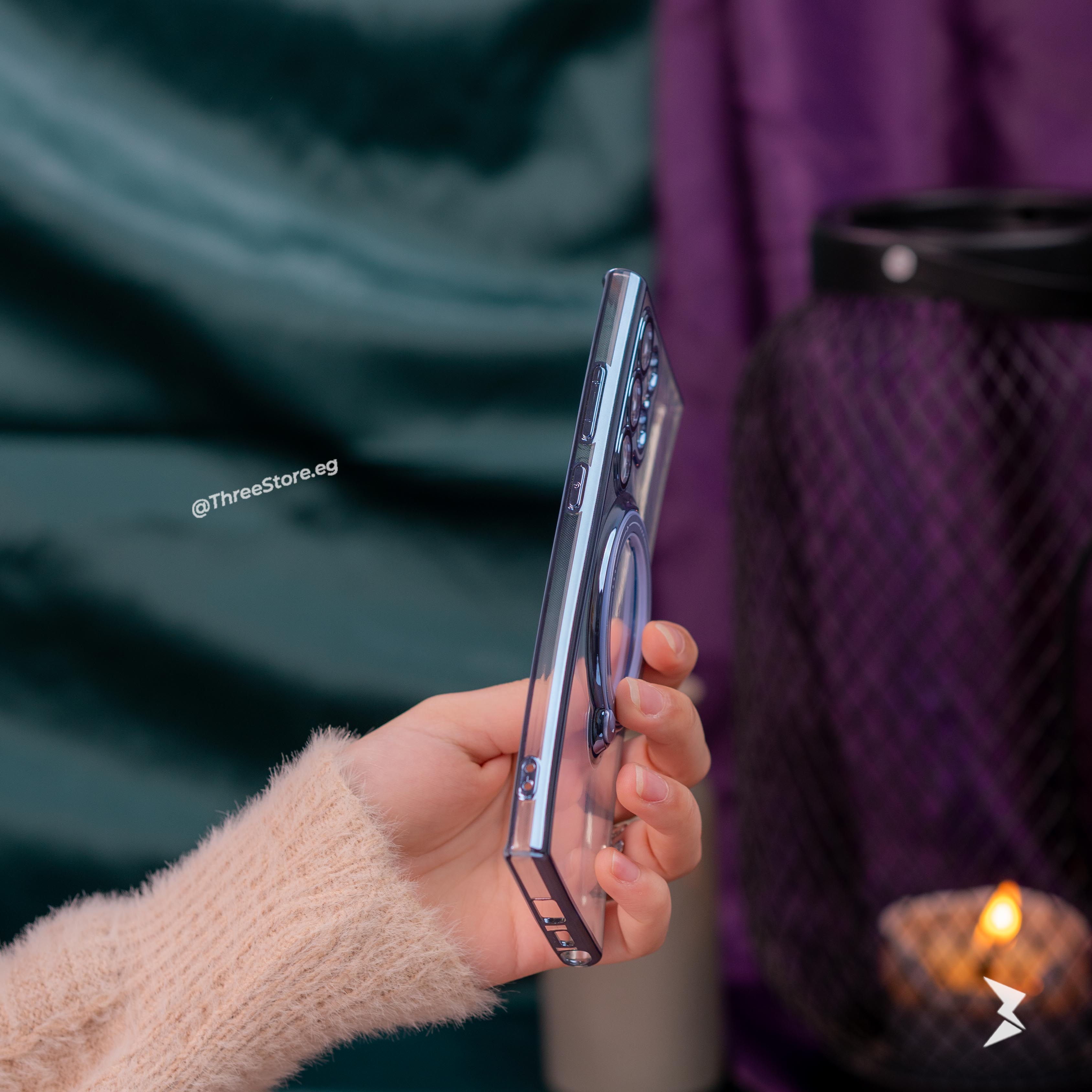 هاتف Samsung S22 Ultra الخاص بك مع جراب Magsafe الشفاف المزودة بحامل لمساعدتك للمشاهدة بزواية مريحه لك
