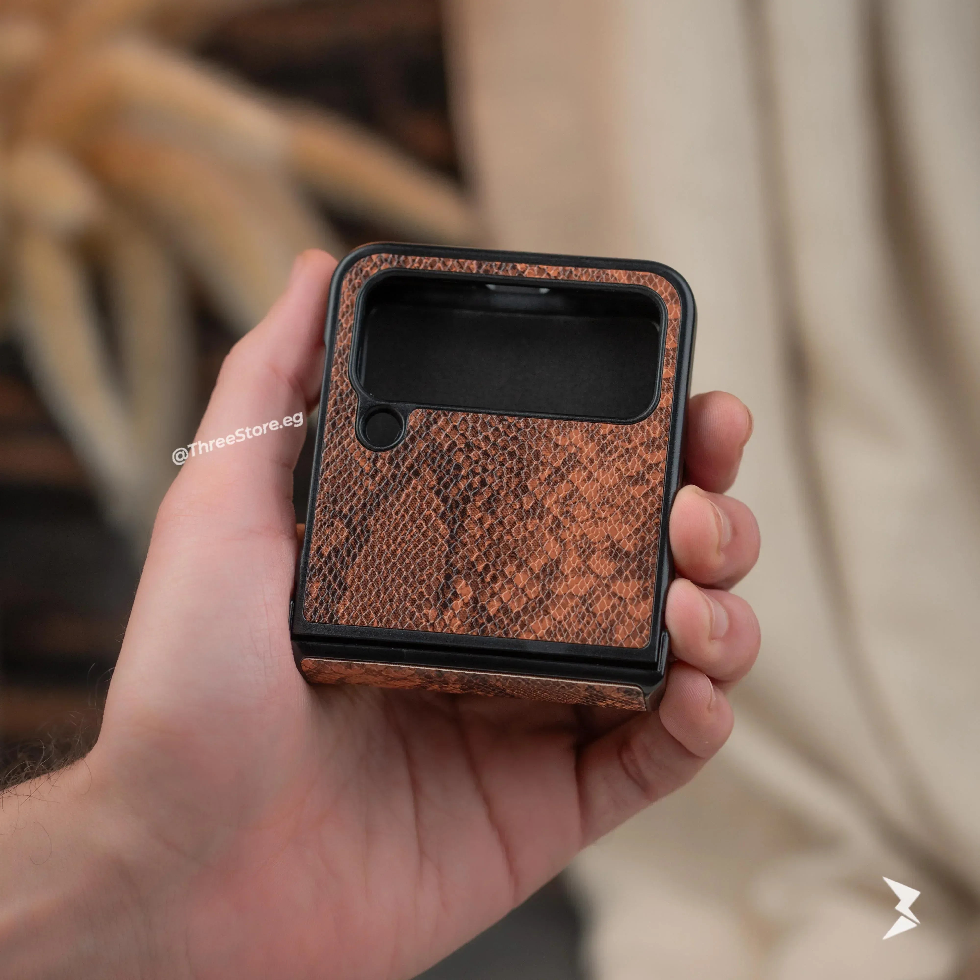Snake Leather Case Samsung Z Flip 4 - Three