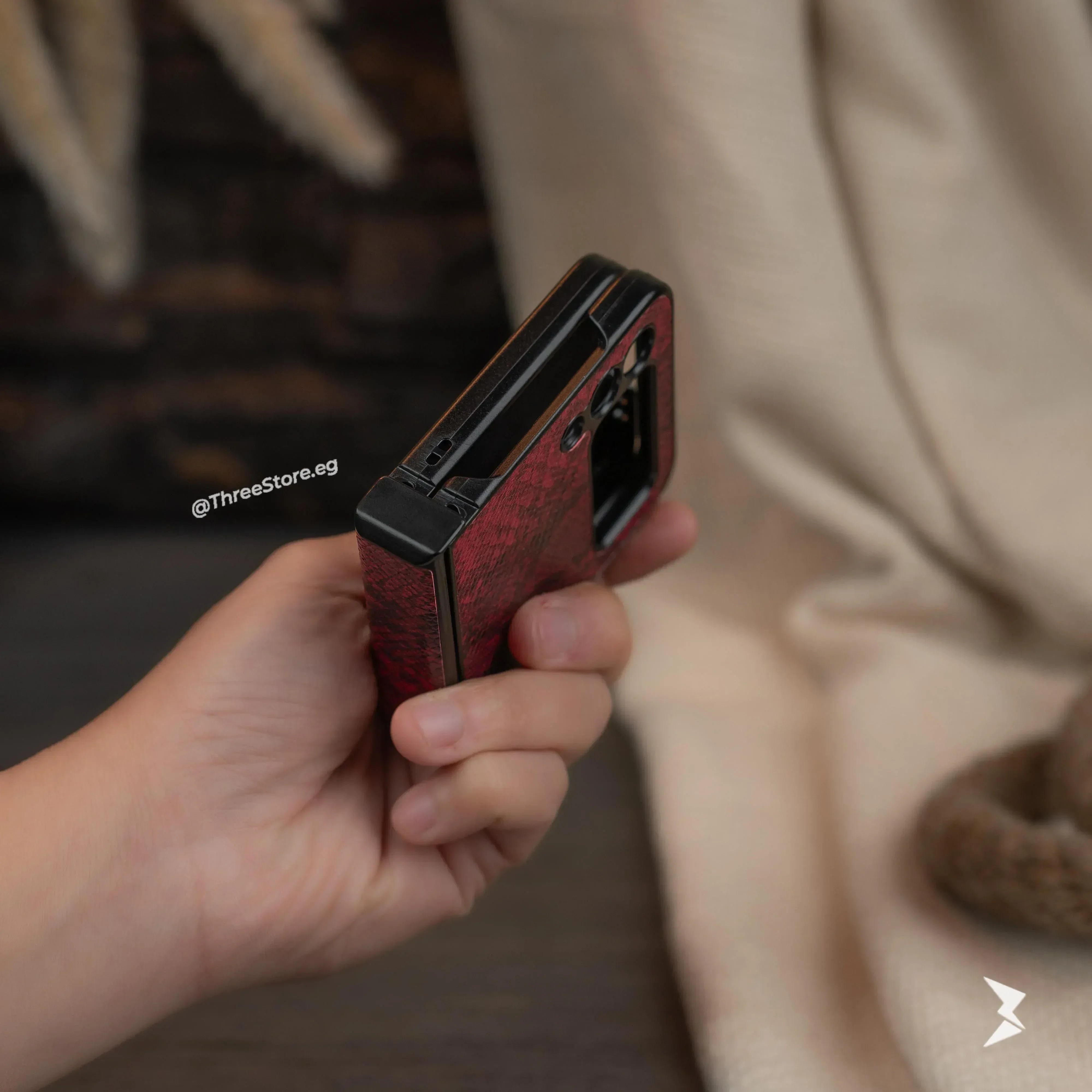 Snake Leather Case Samsung Flip 3 - Three