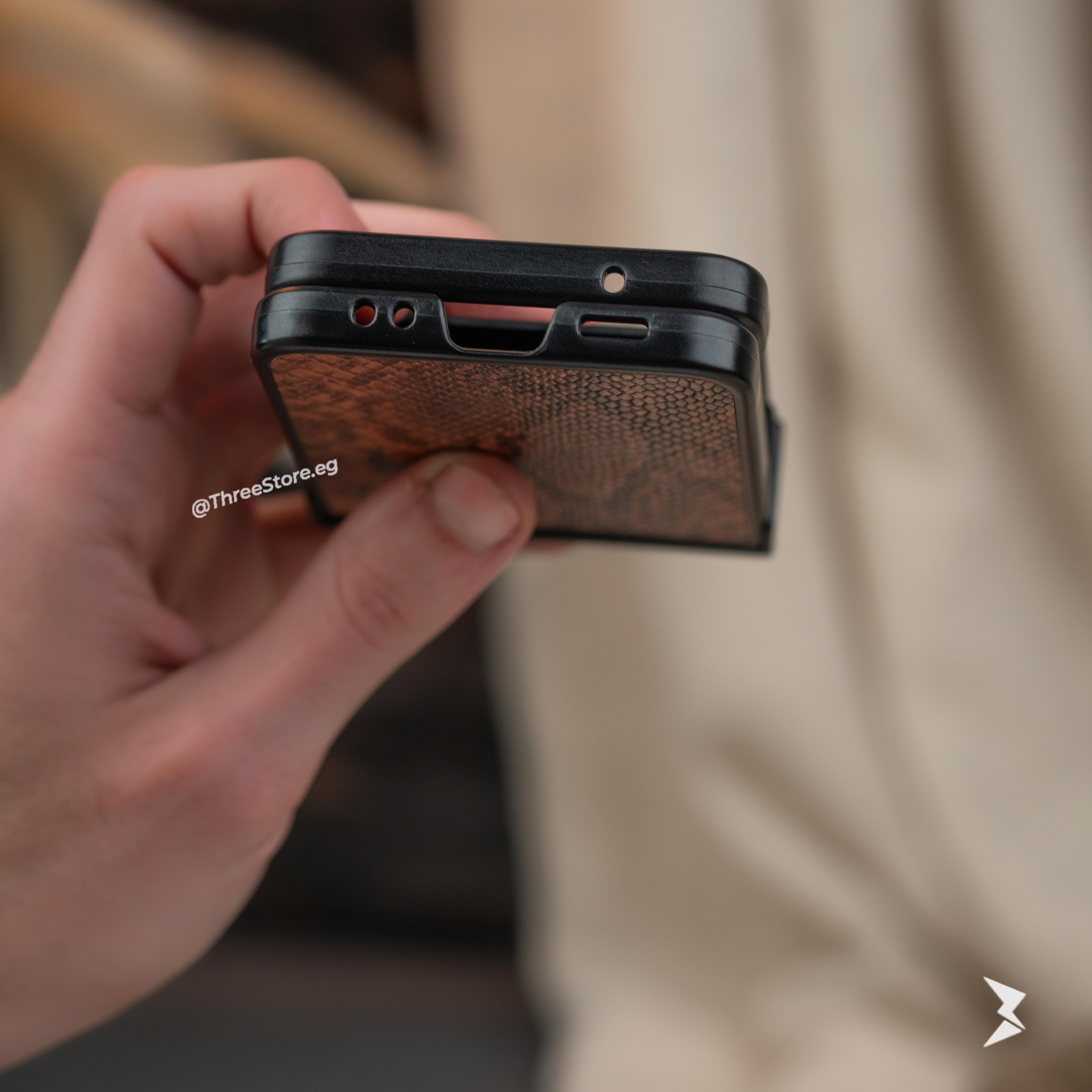 Snake Leather Case Samsung Flip 4