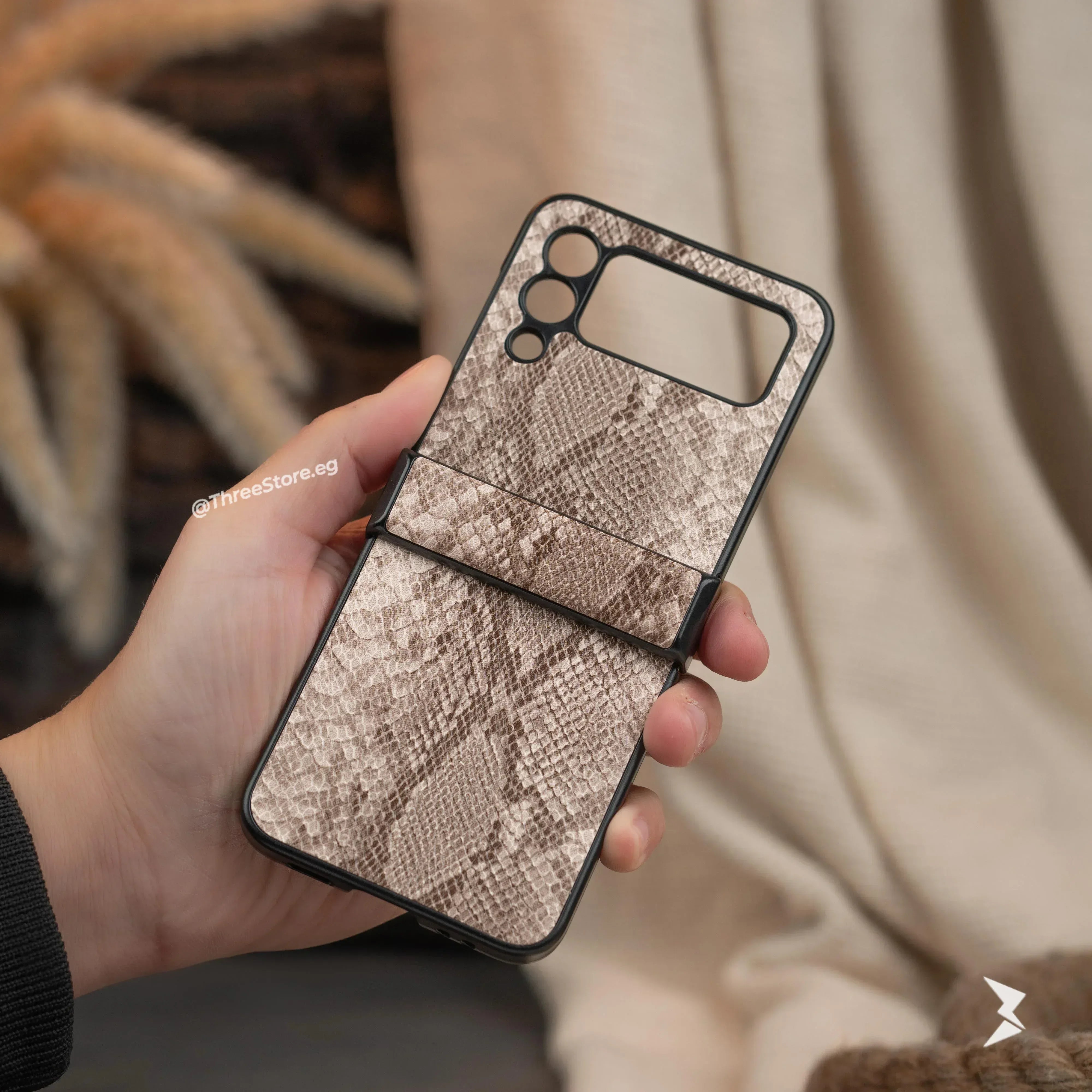 Snake Leather Case Samsung Flip 3 - Three