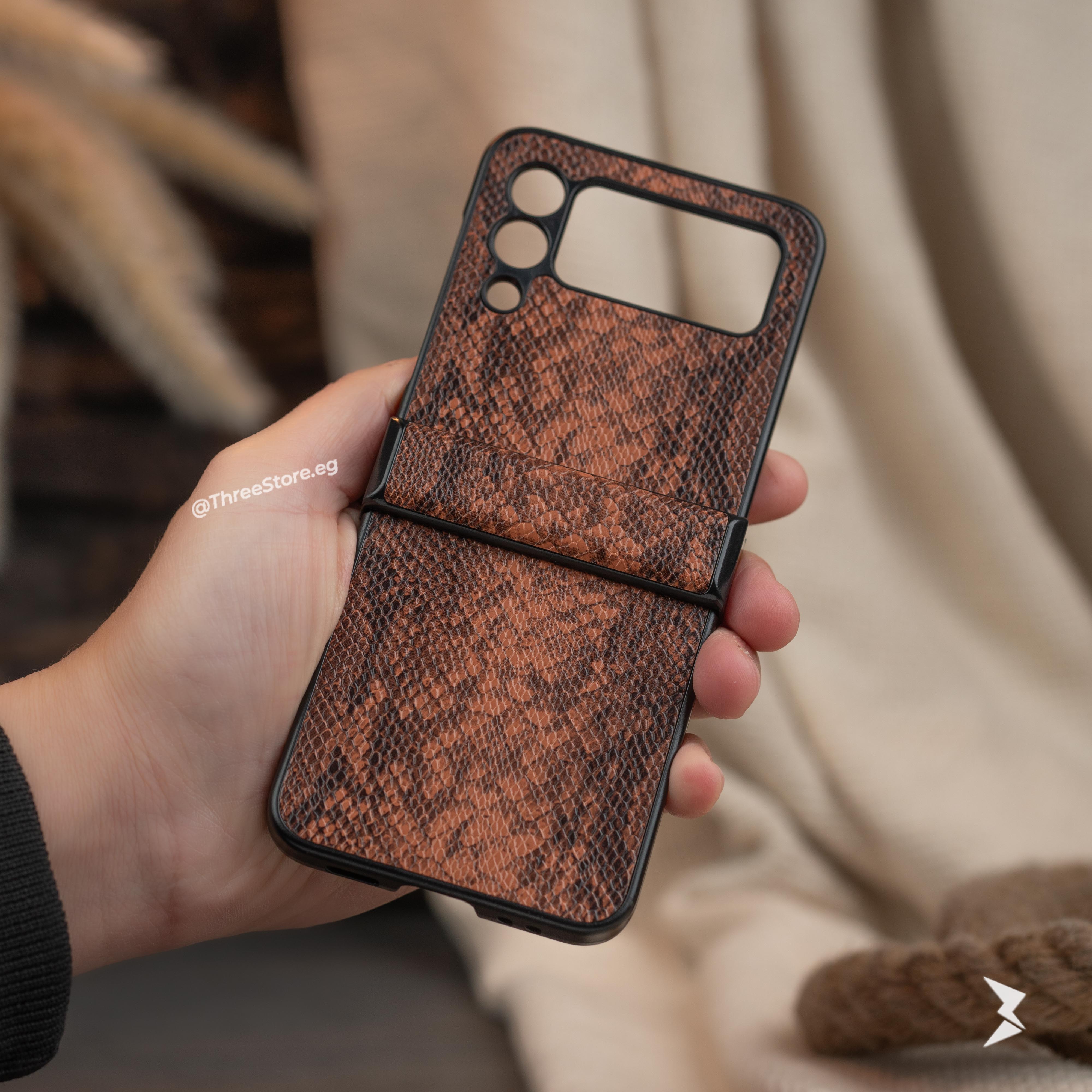Snake Leather Case Samsung Flip 3