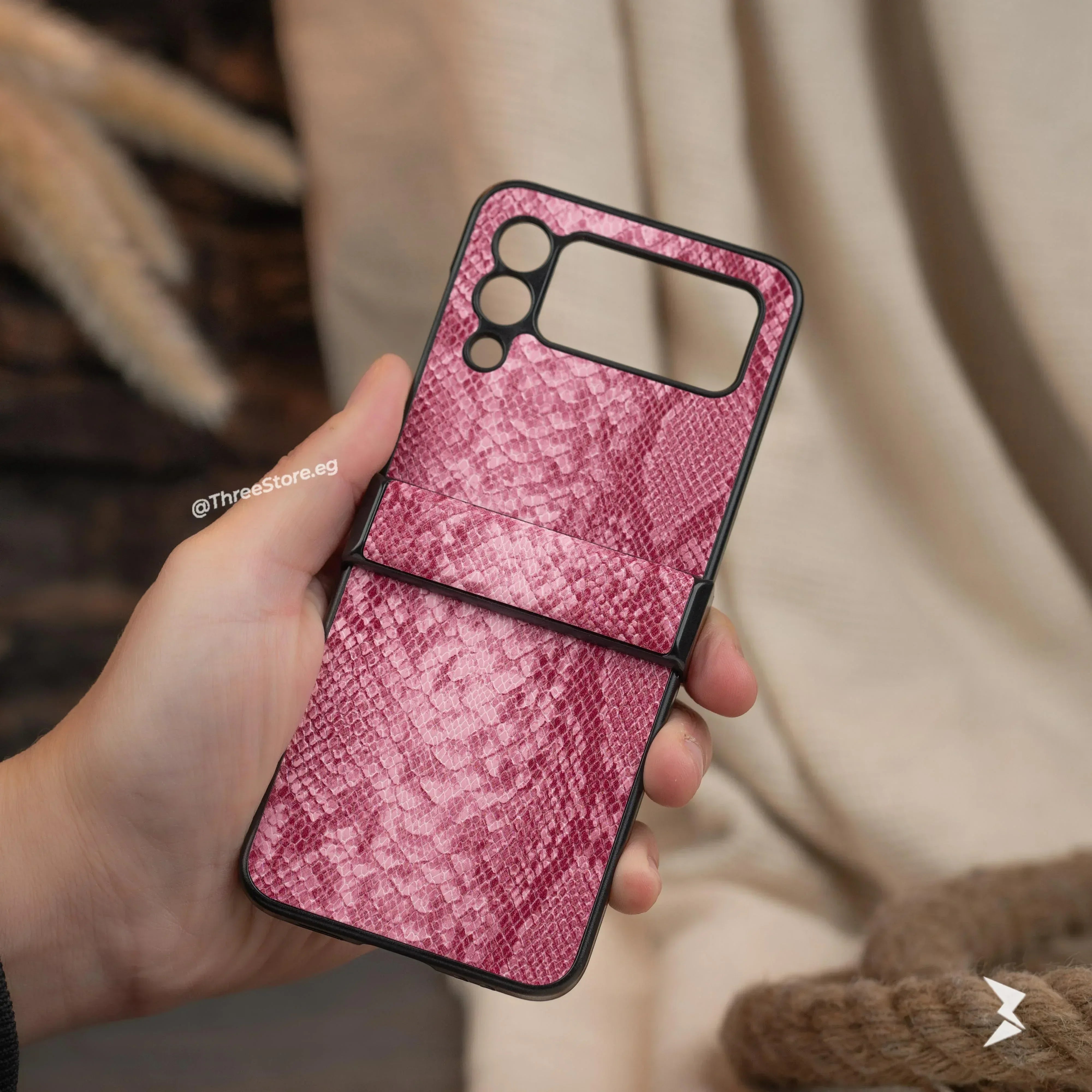 Snake Leather Case Samsung Flip 3 - Three