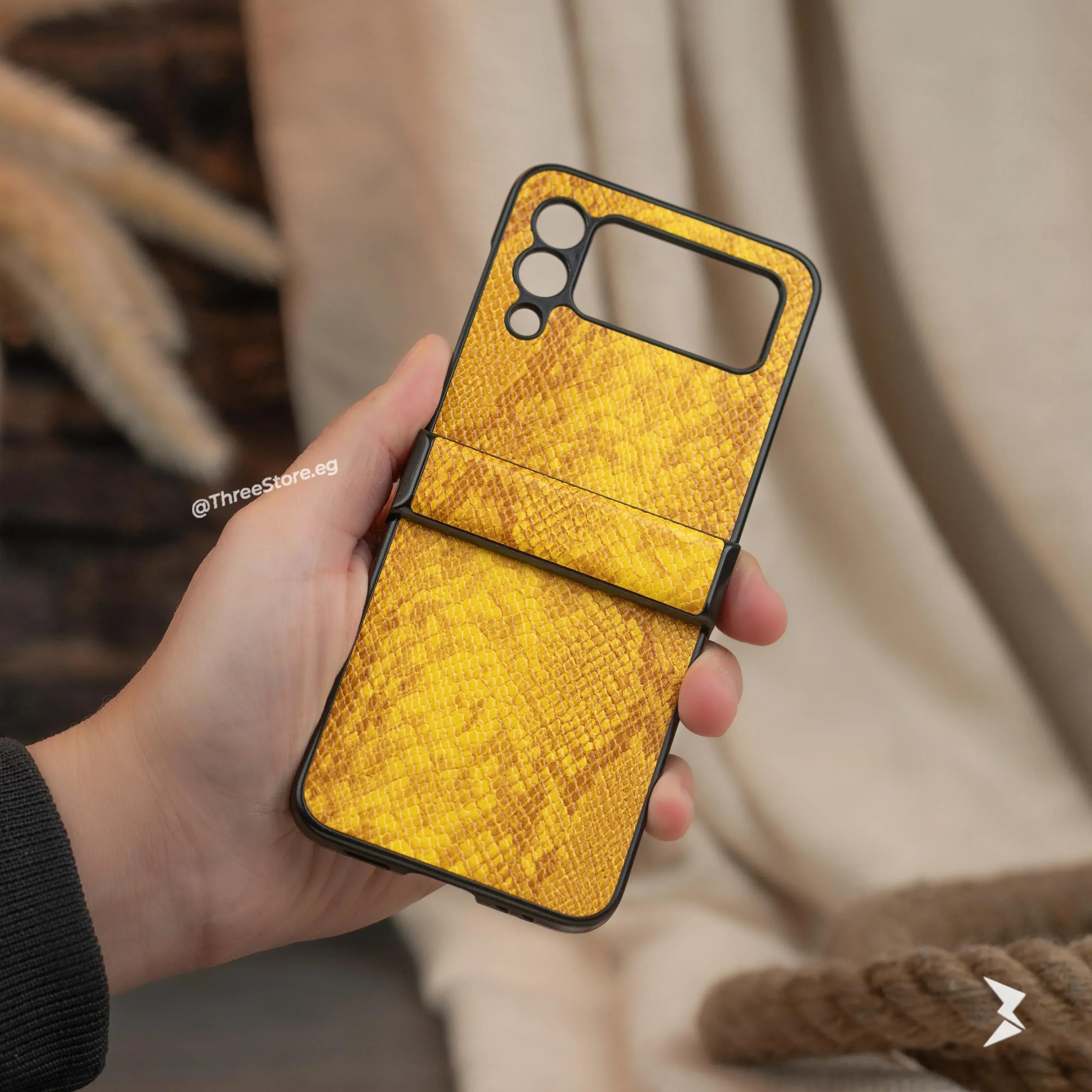 Snake Leather Case Samsung Flip 3 - Three