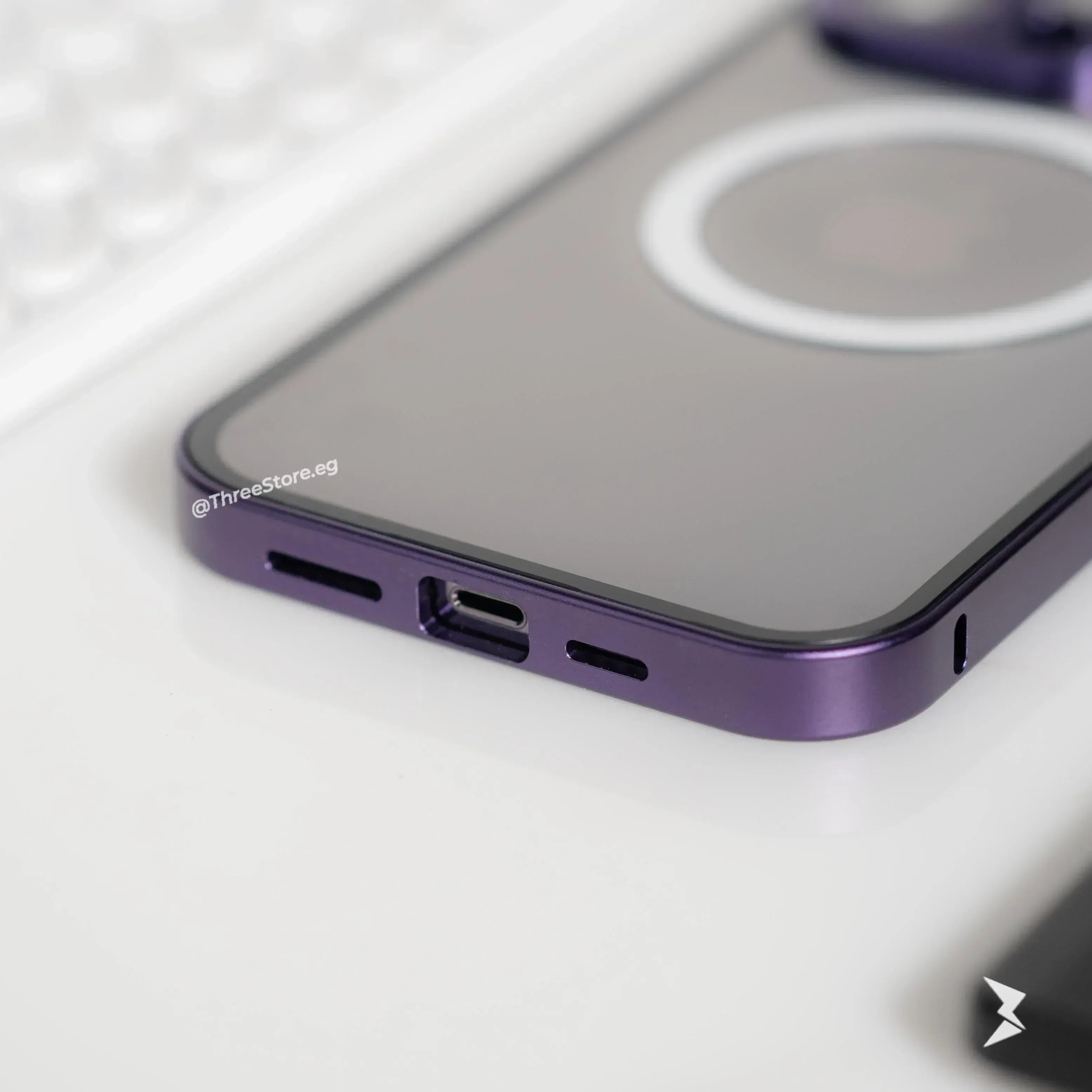 Metal Button Magsafe Case iPhone 15 Pro Max - Three