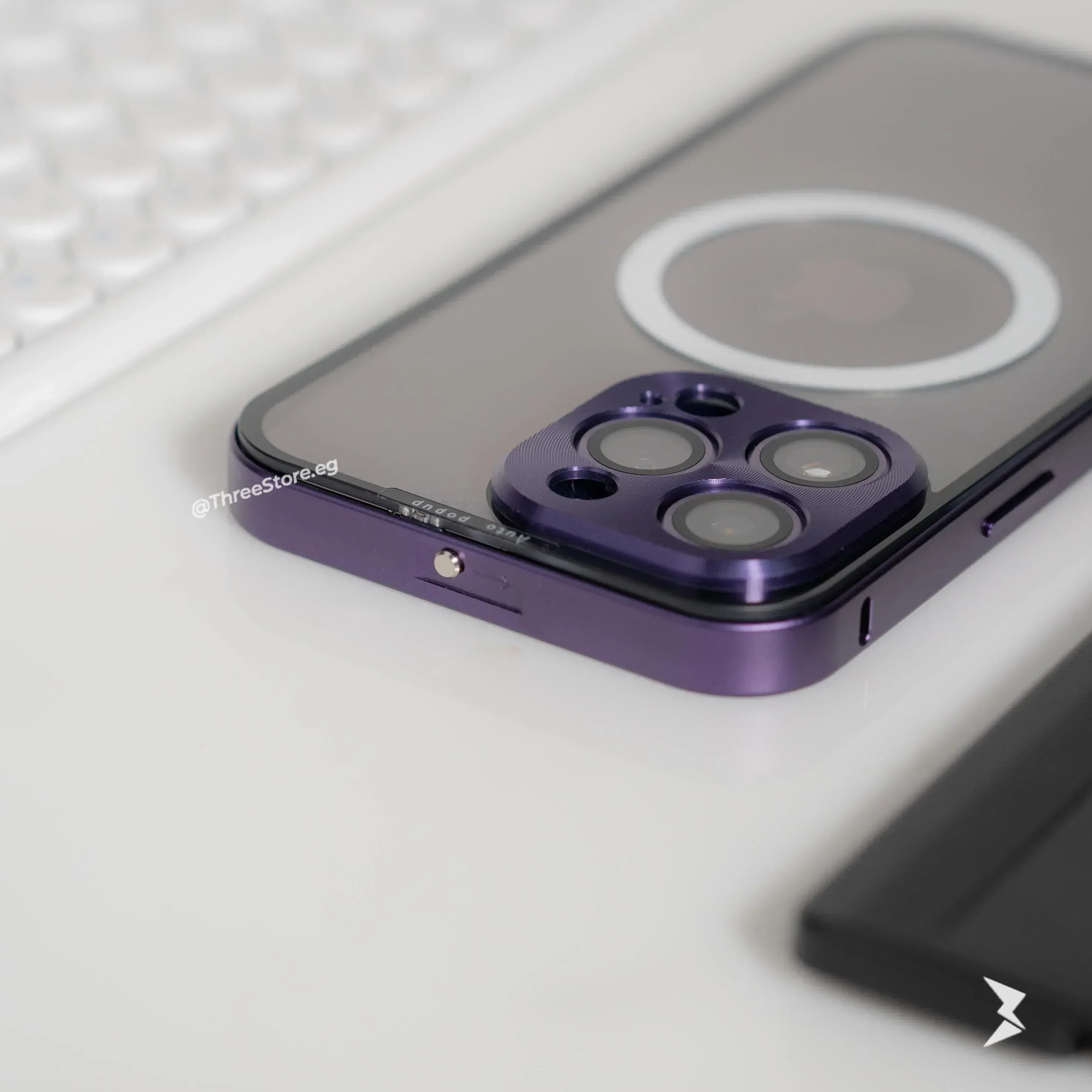Metal Button Magsafe Case iPhone 15 Pro Max - Three