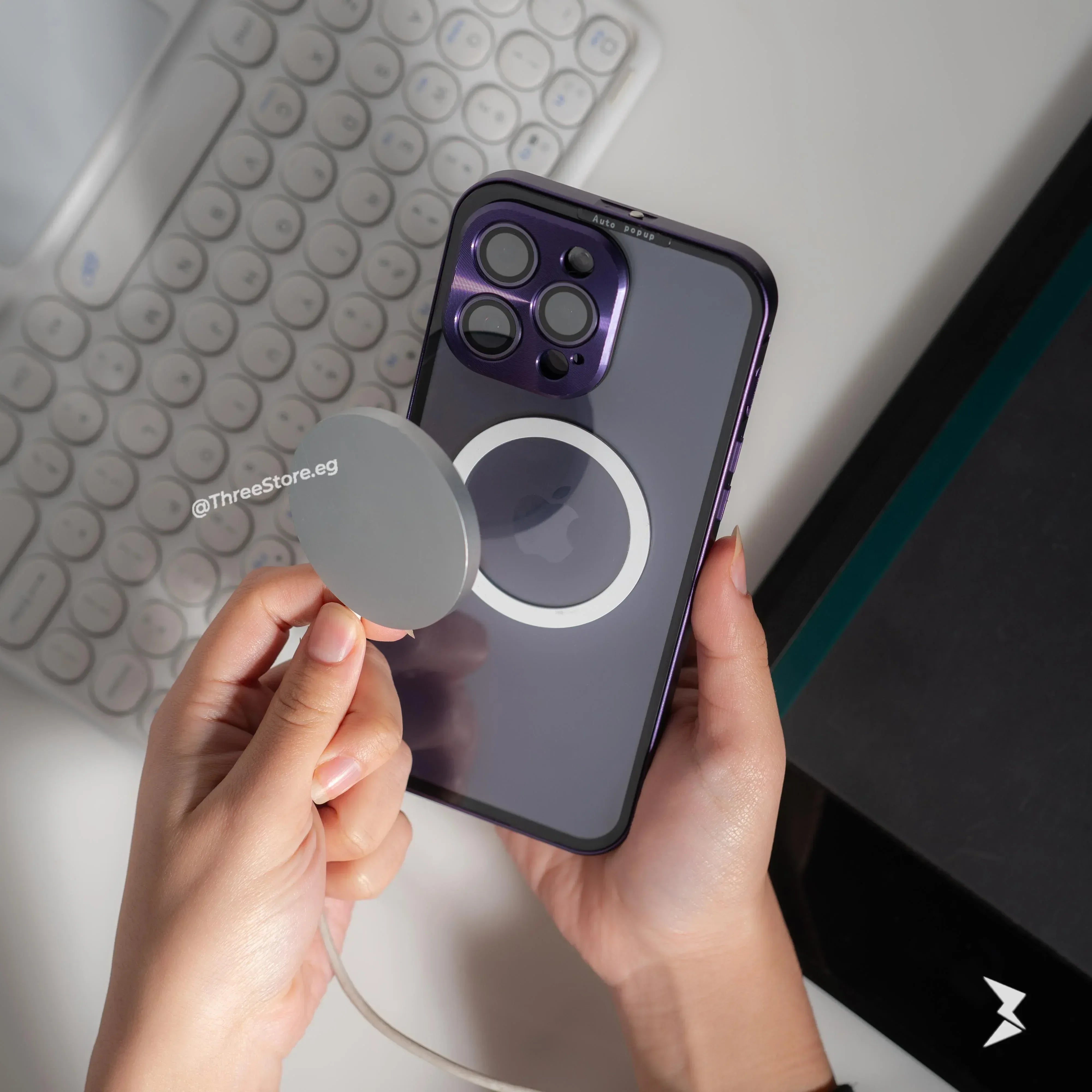 Metal Button Magsafe Case iPhone 14 Pro Max - Three