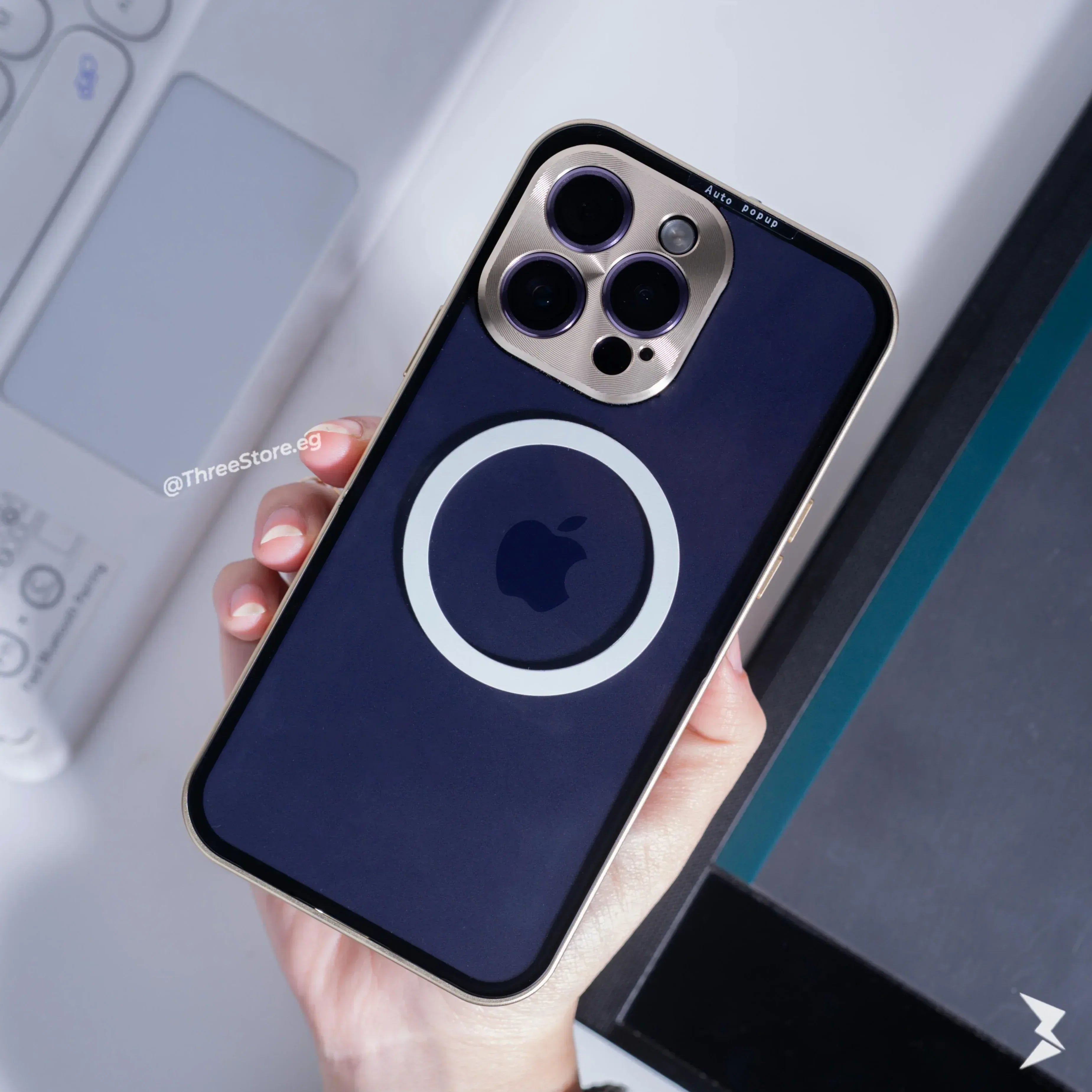 Metal Button Magsafe Case iPhone 14 Pro Max - Three