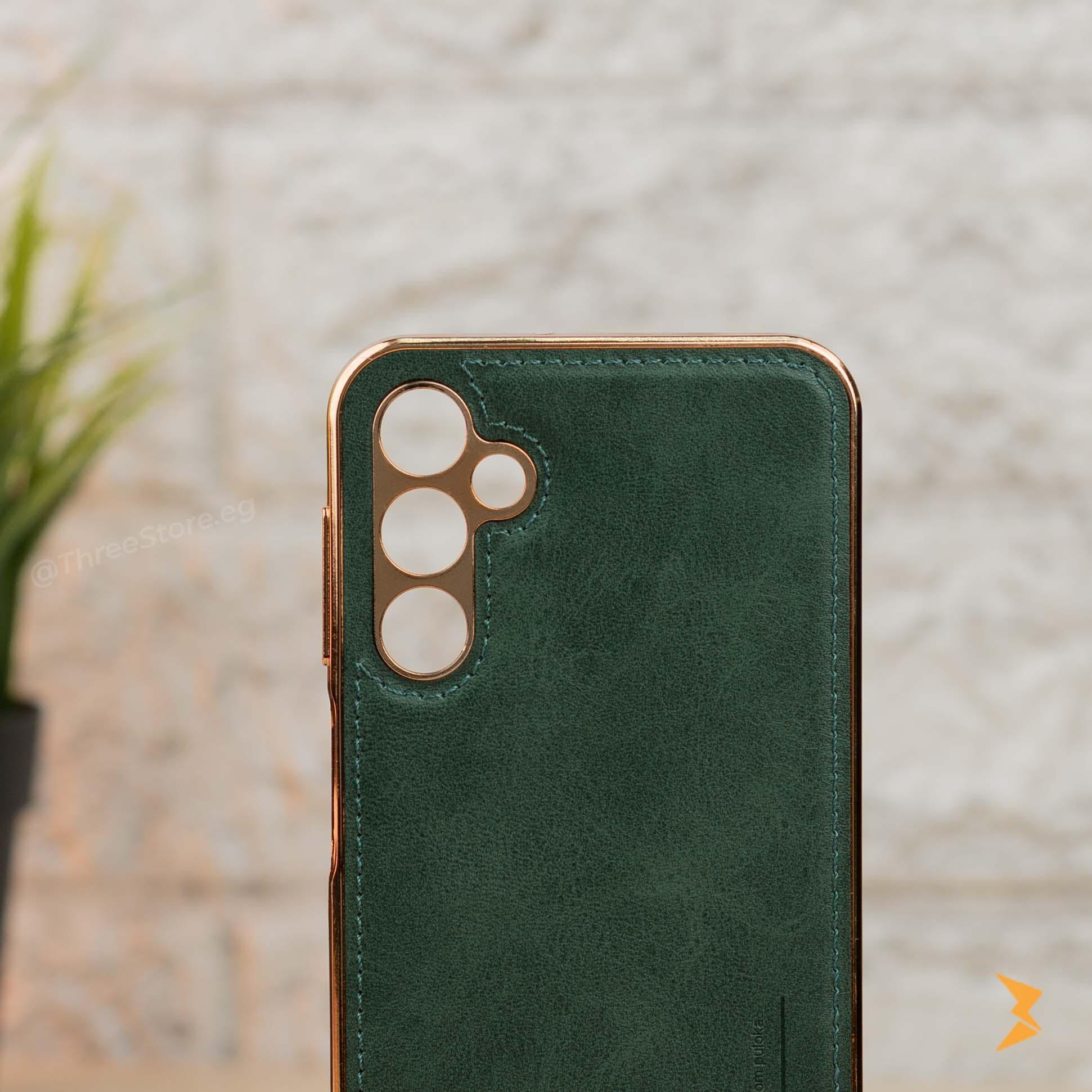 Gold Frame Leather Case Samsung A54 - Three