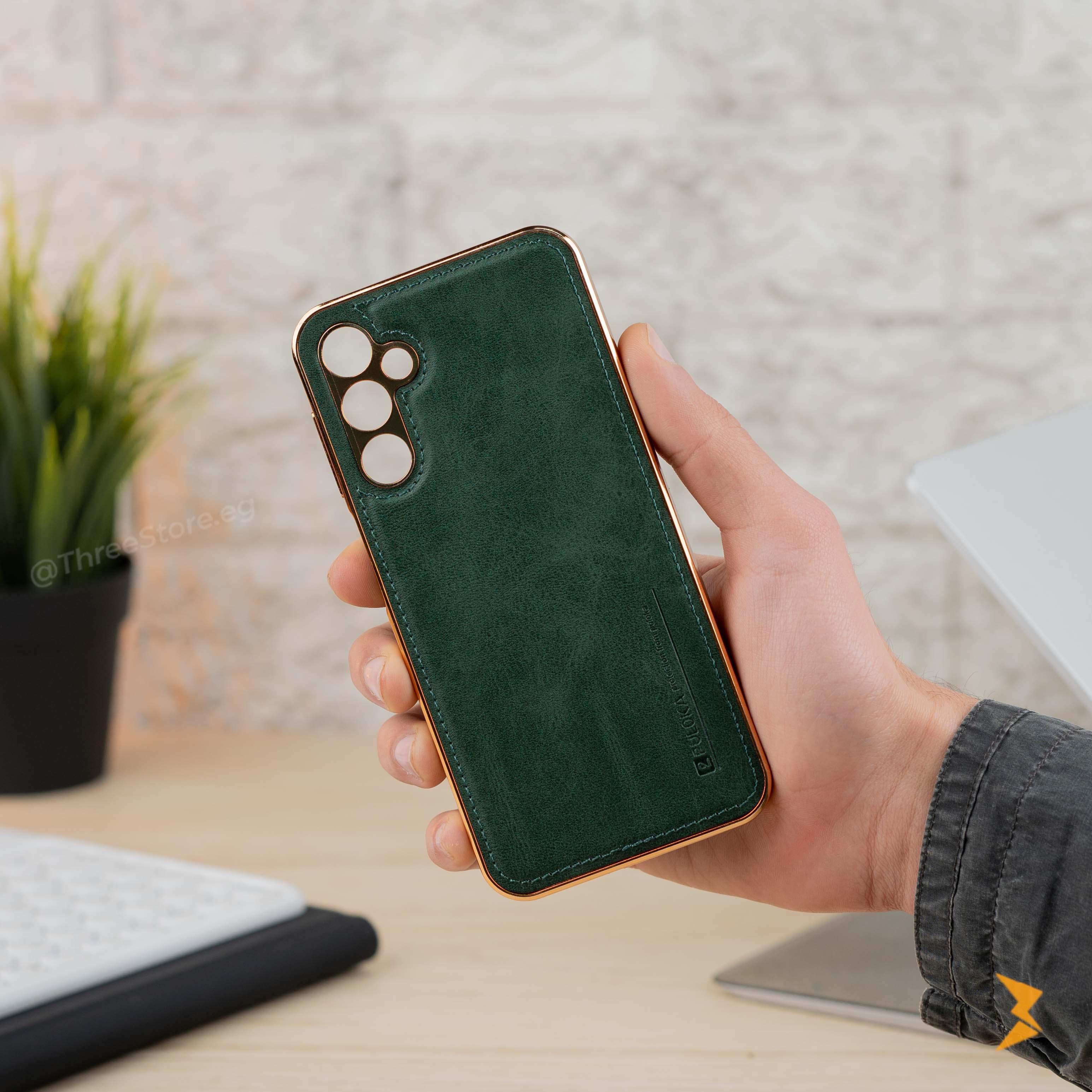 Gold Frame Leather Case Samsung A54 - Three