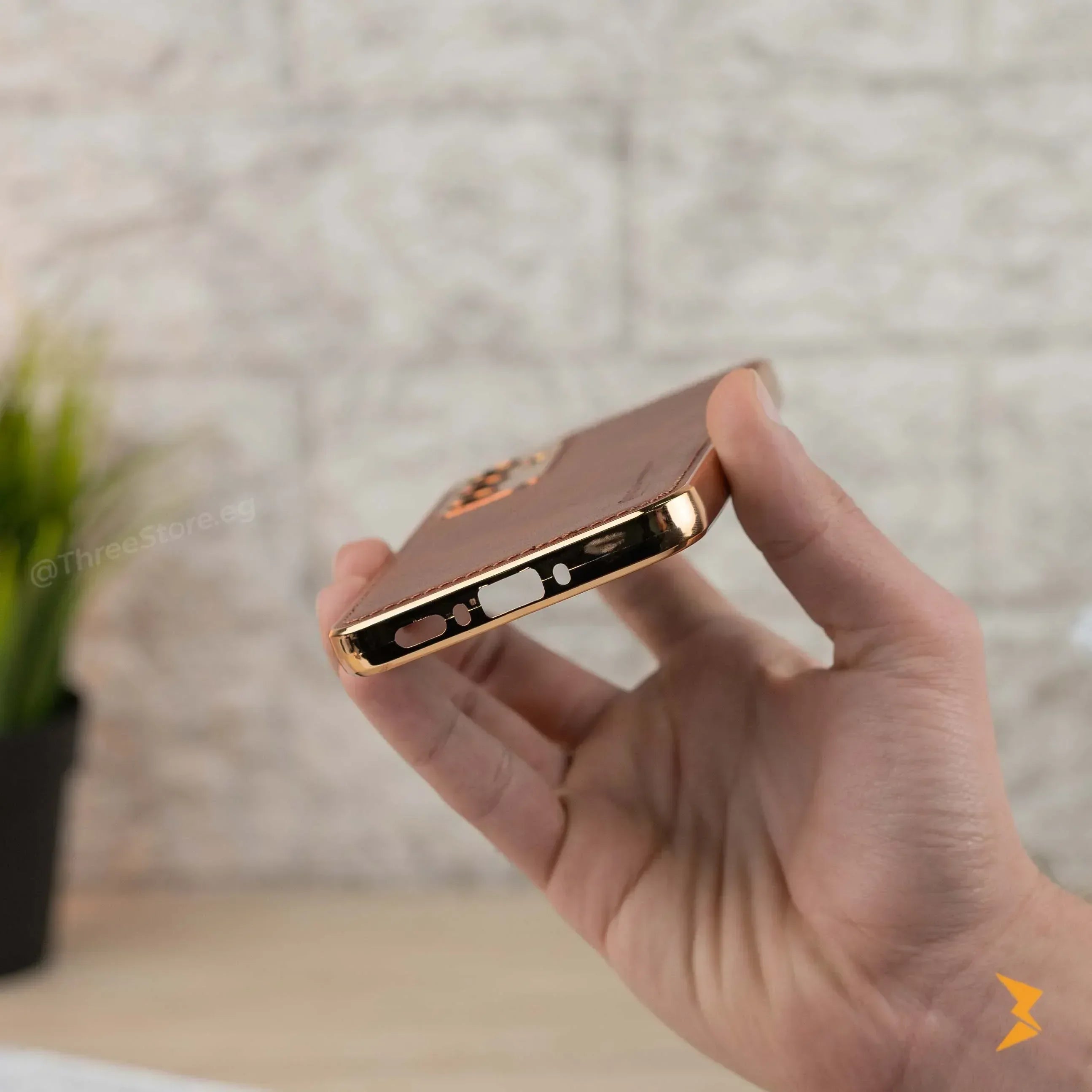 Gold Frame Leather Case Samsung A34 - Three