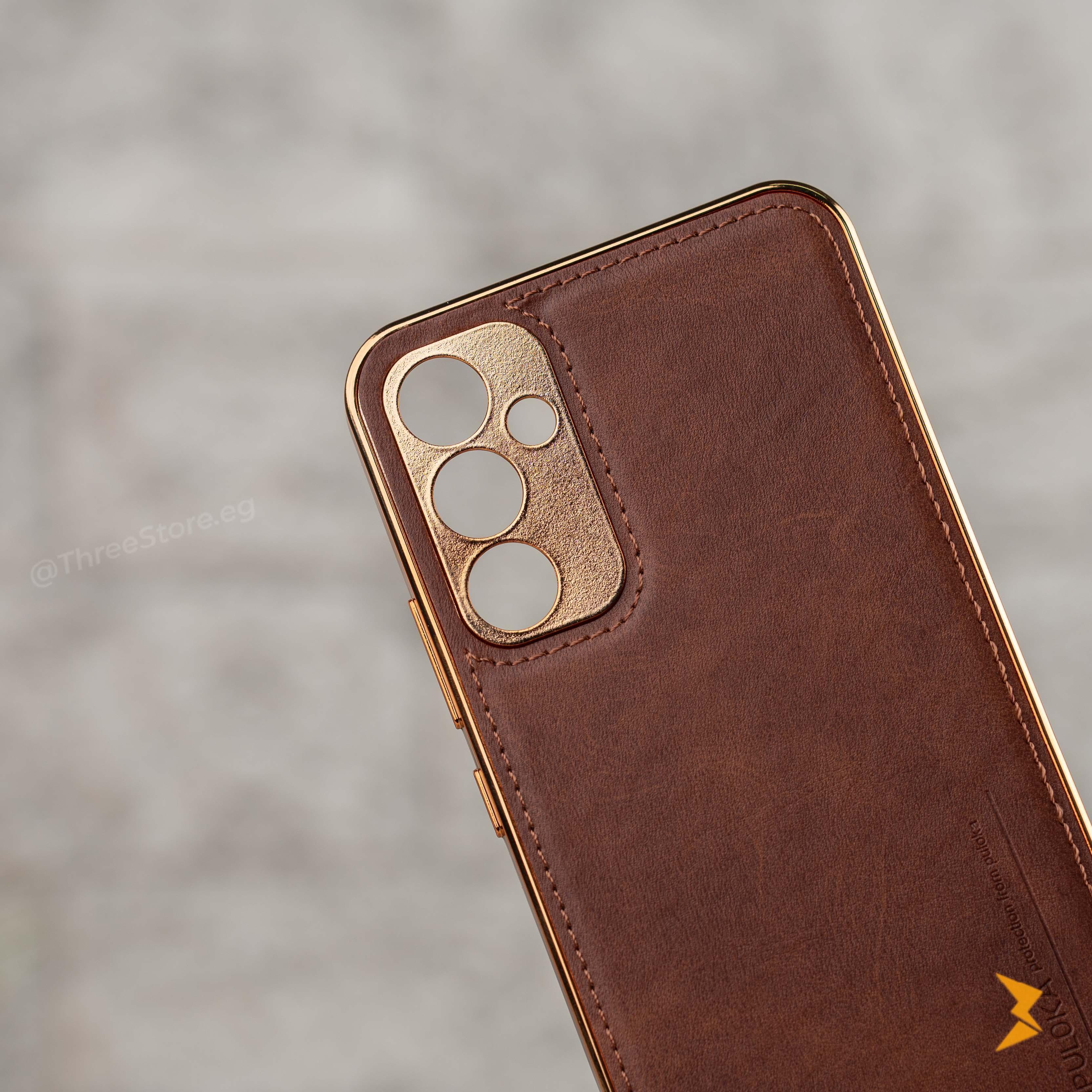 Gold Frame Leather Case Samsung A34 - Three