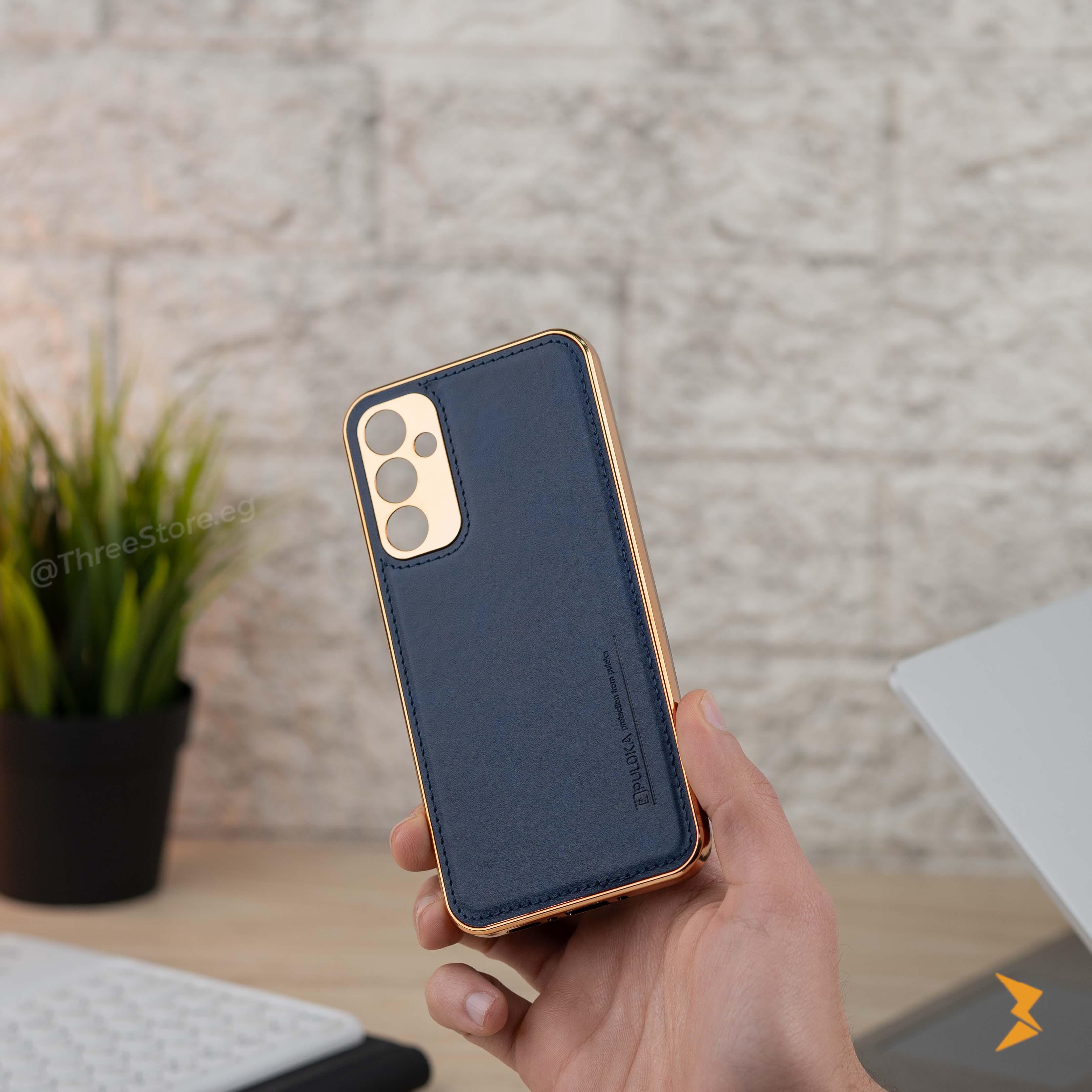 Gold Frame Leather Case Samsung A34