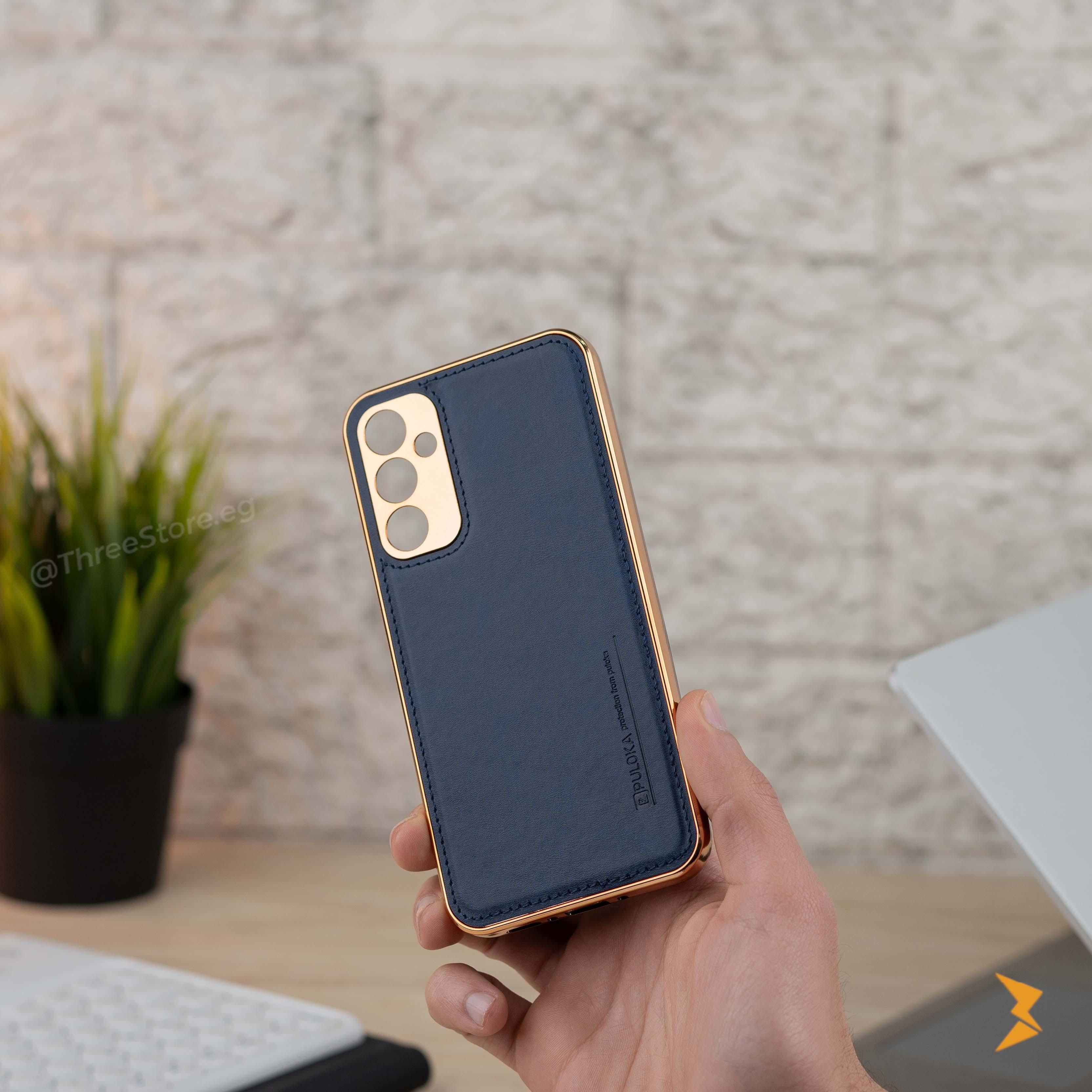 Gold Frame Leather Case Samsung A34 - Three