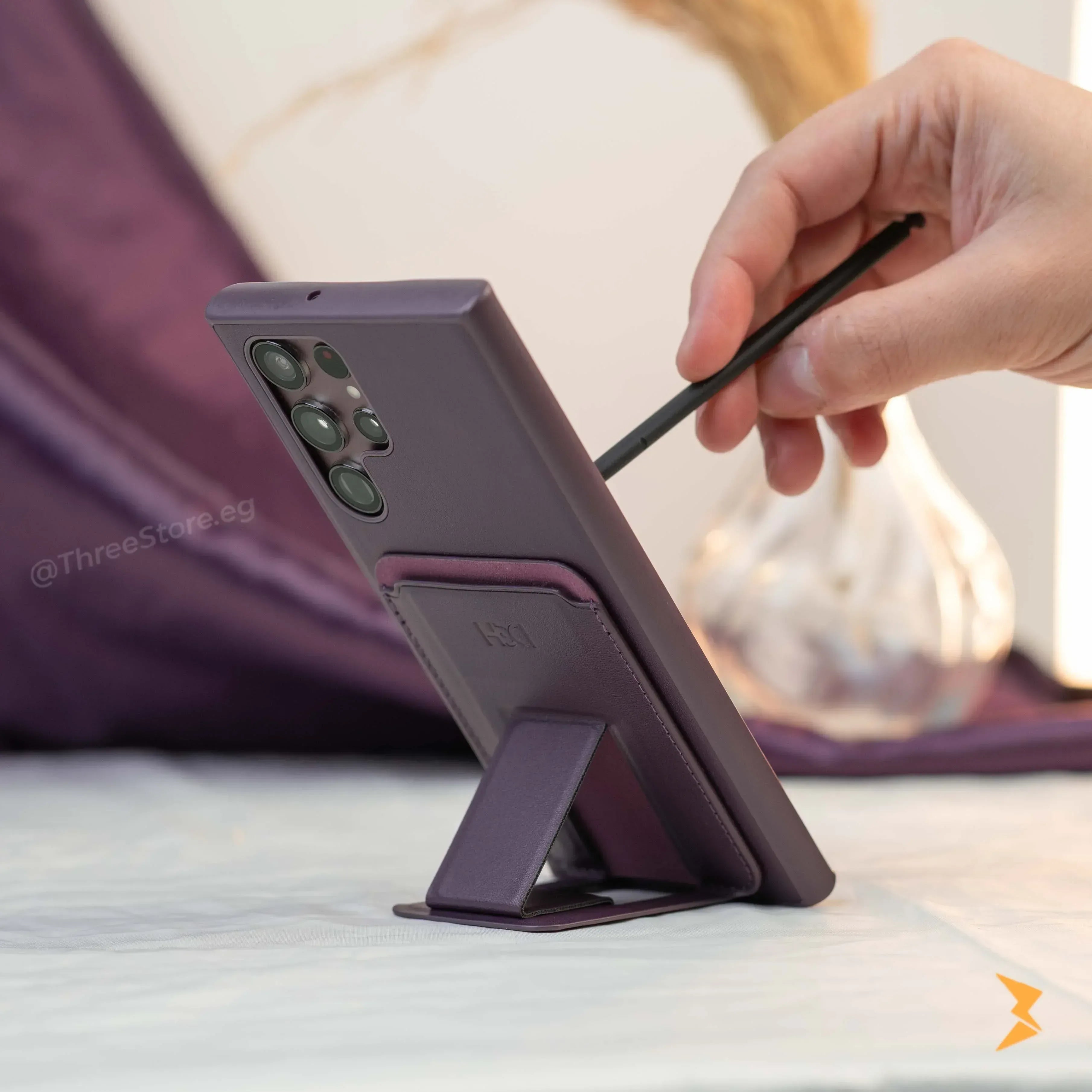 HDD Magnetic Stand Card Leather Case Samsung S22 Ultra - Three
