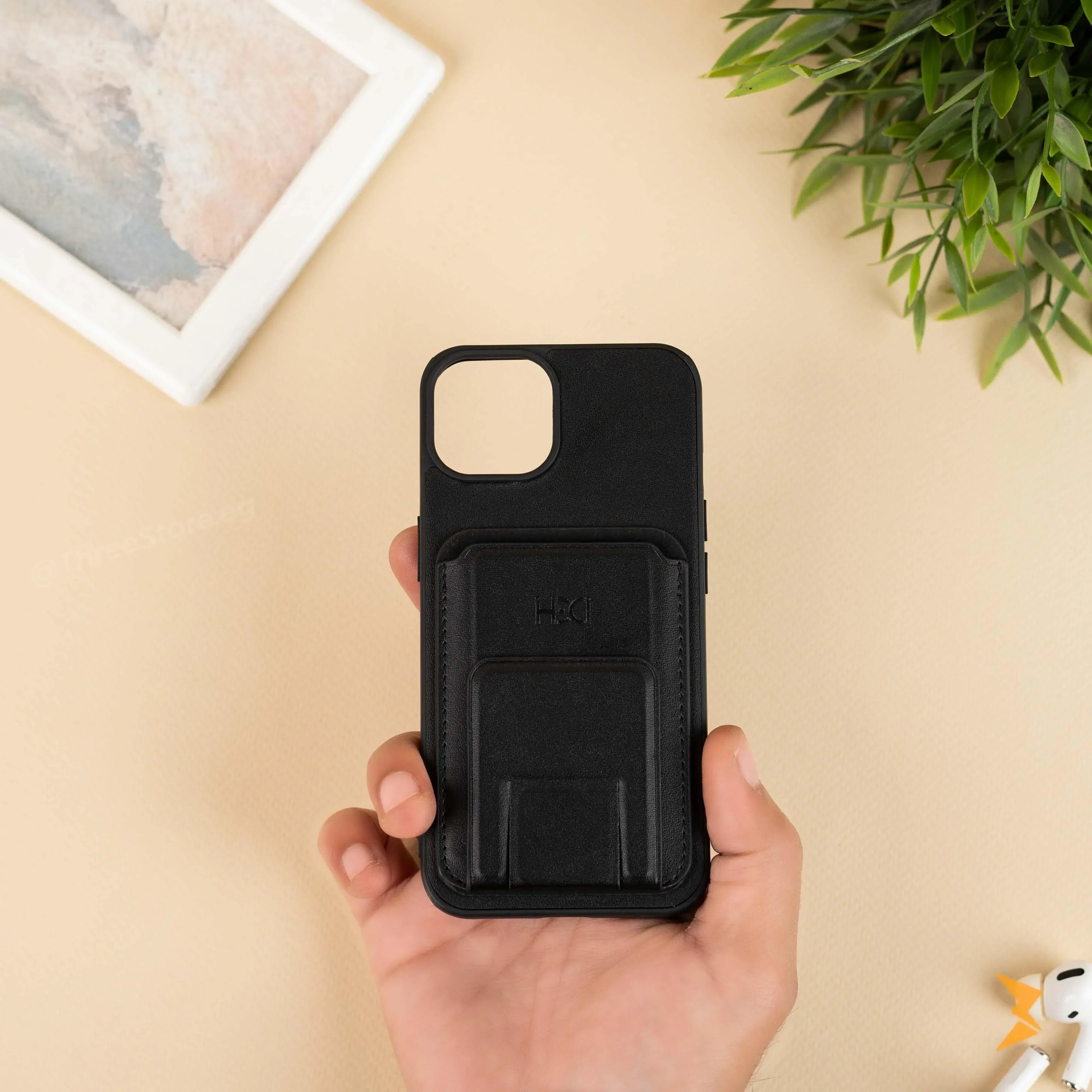 HDD Magnetic Stand Card Leather Case iPhone 13 - Three