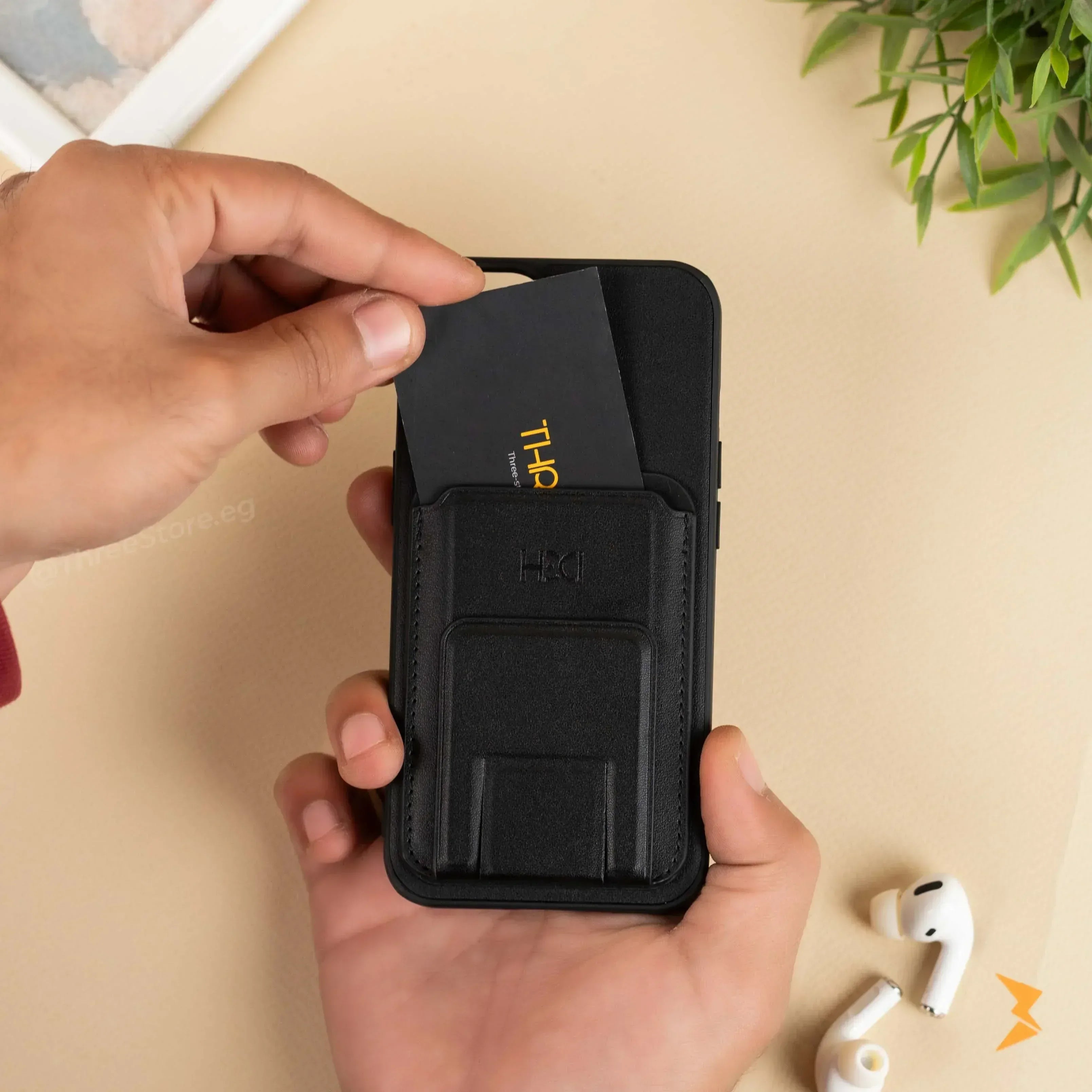 HDD Magnetic Stand Card Leather Case iPhone 13 - Three