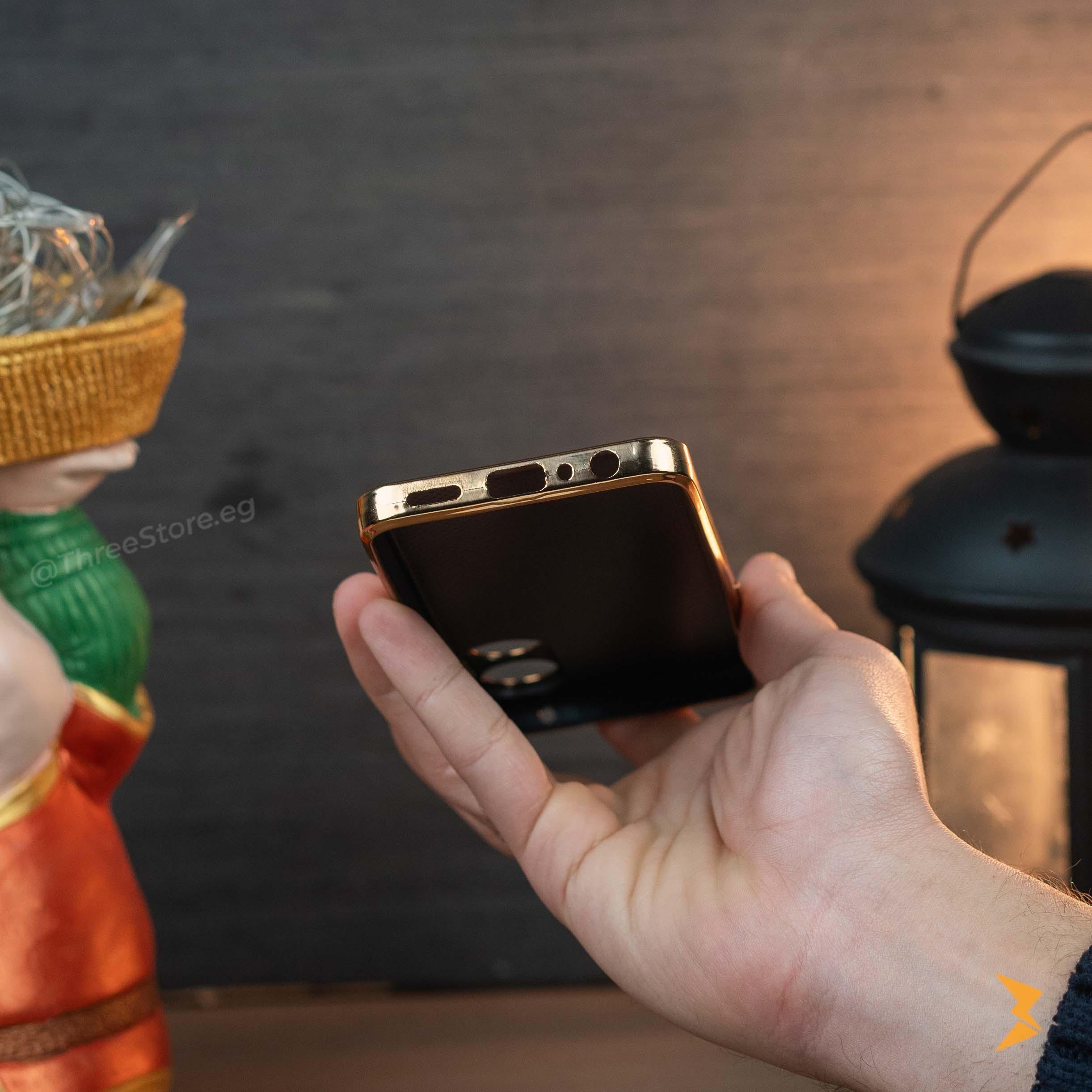 Gold Frame Leather Case Oppo A98 5G - Three