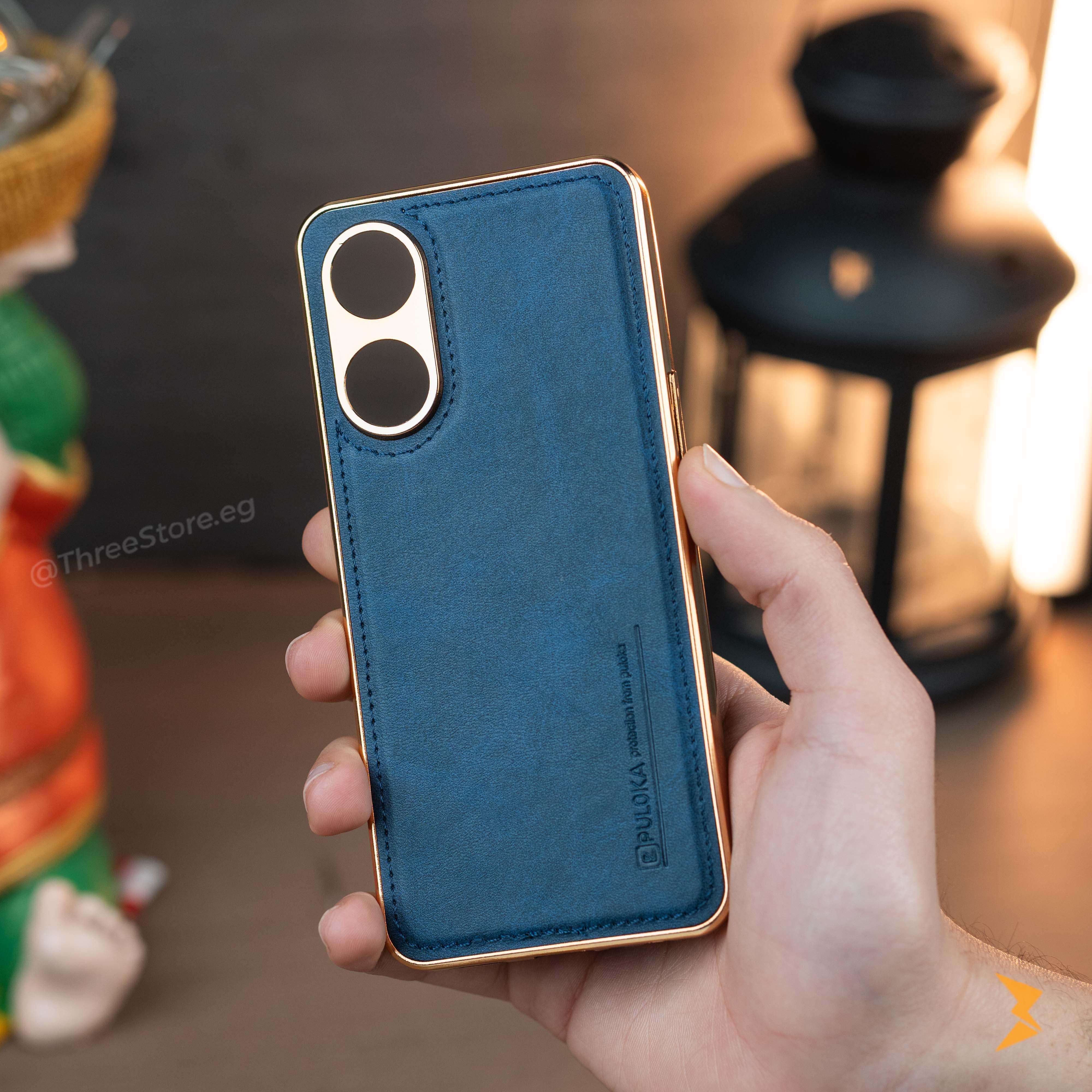 Gold Frame Leather Case Oppo A98 5G - Three