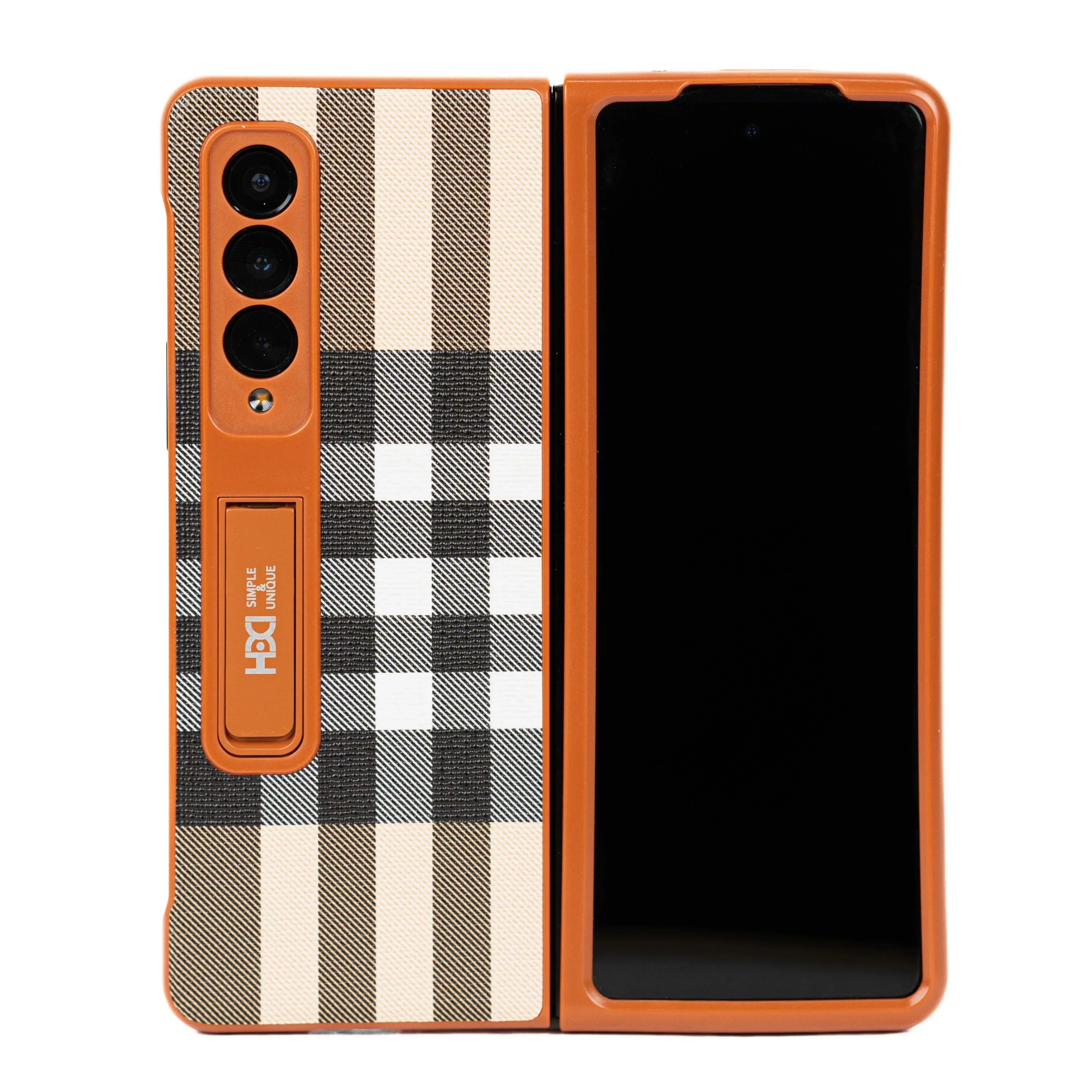 HDD Checks Leather Case Samsung Z Fold 4 - Three