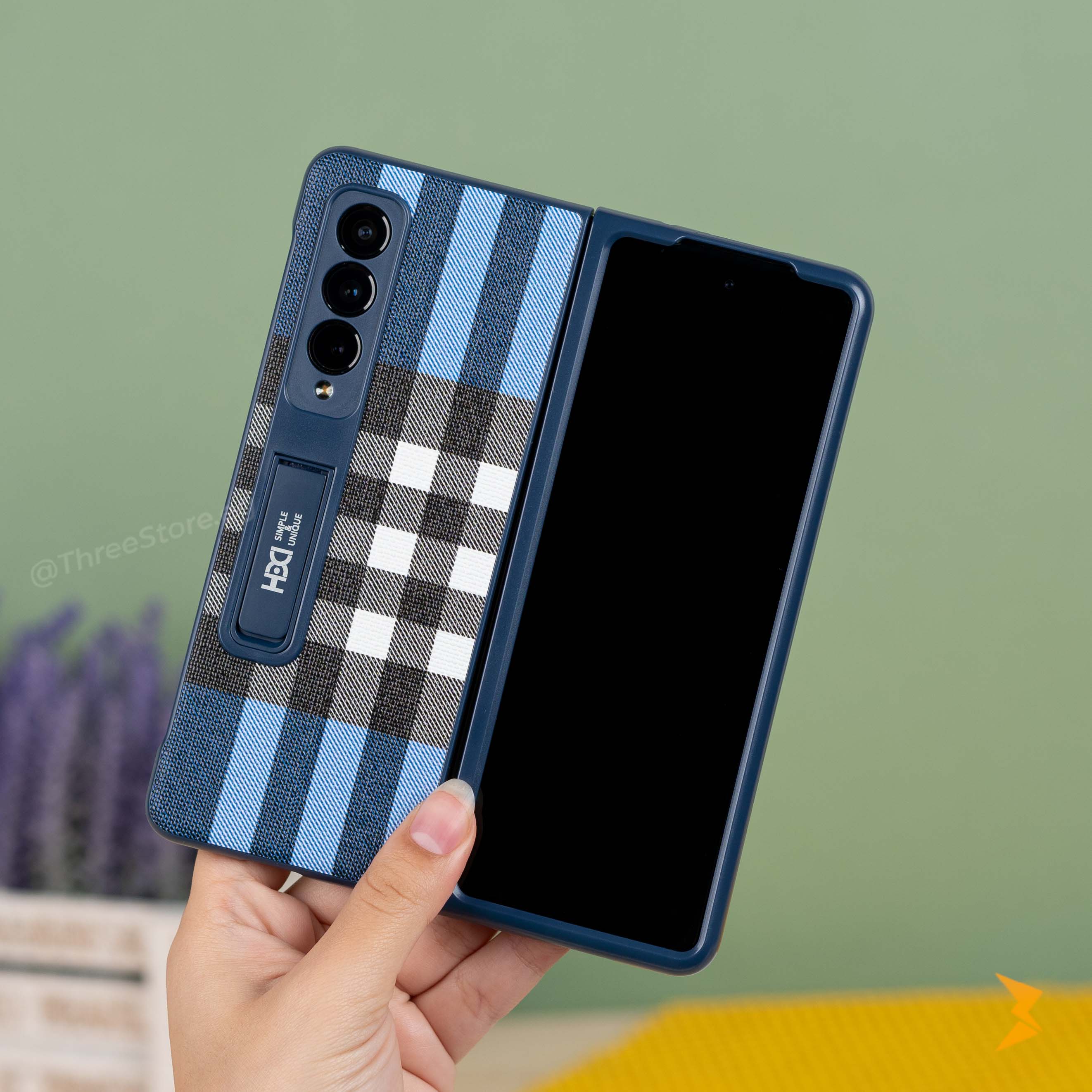 HDD Checks Leather Case Samsung Z Fold 3