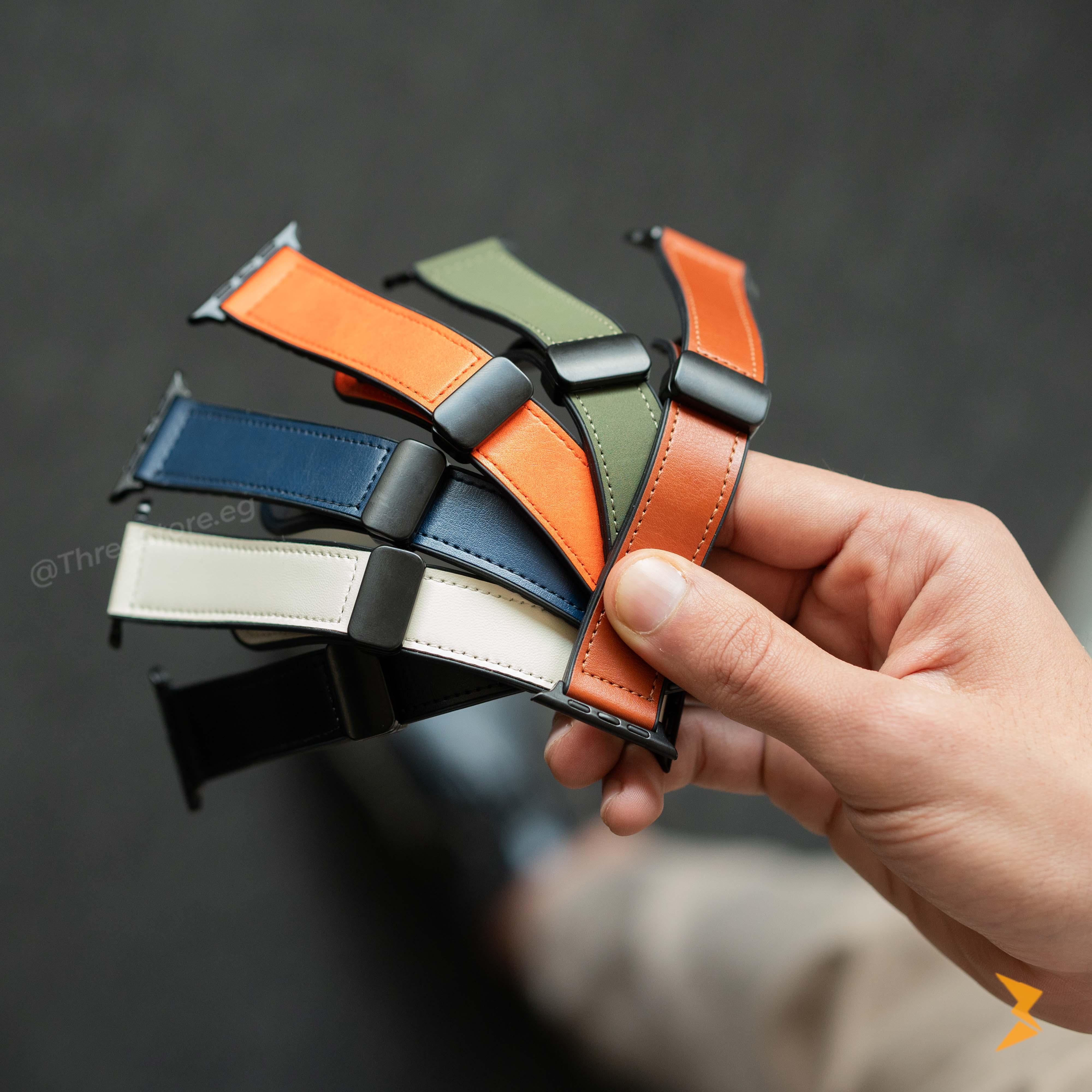 Mag Ease Leather Watch Band For Apple Watch - Three