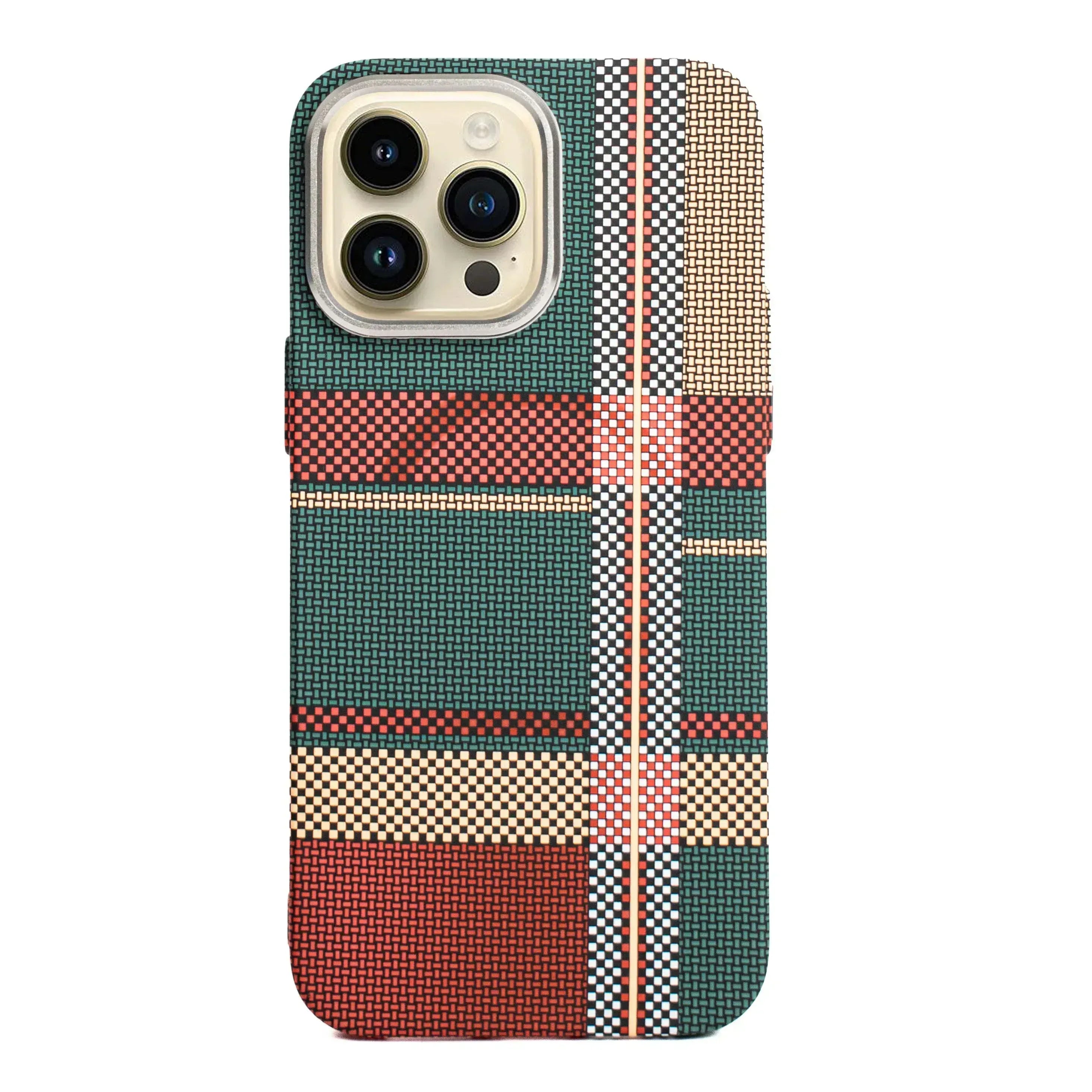 Warm Flannel Plaid Cloth Case iPhone 16 Pro Max - Three