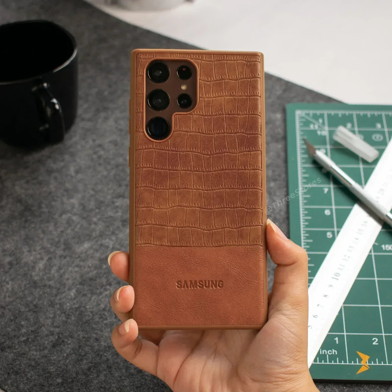 Comfort Leather Case Samsung S22 Ultra - Three