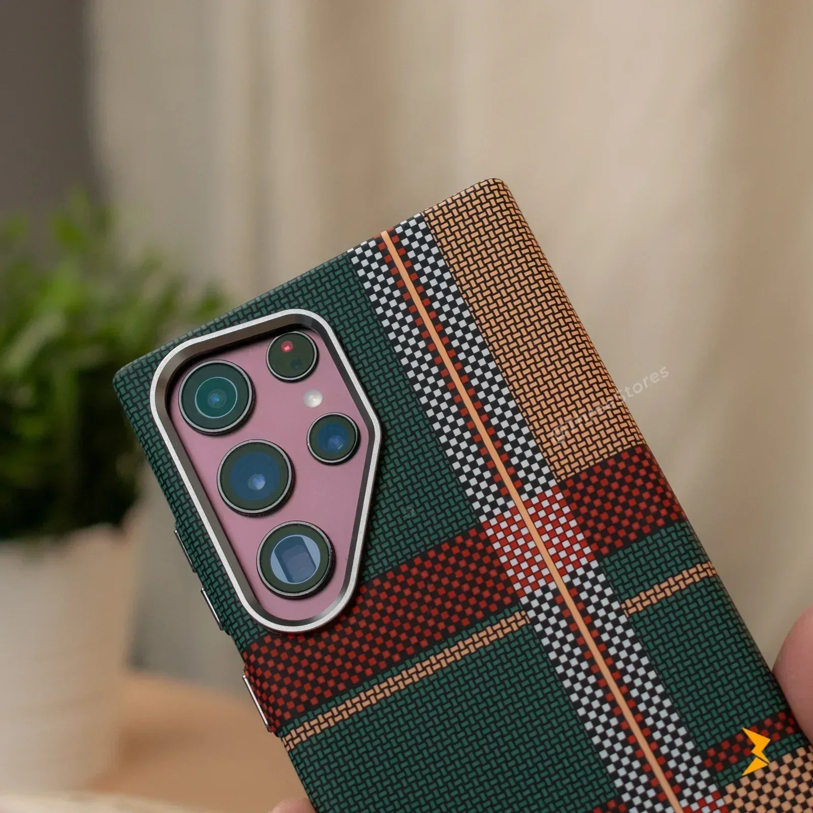 Warm Flannel Plaid Cloth Case Samsung S23 Ultra - Three