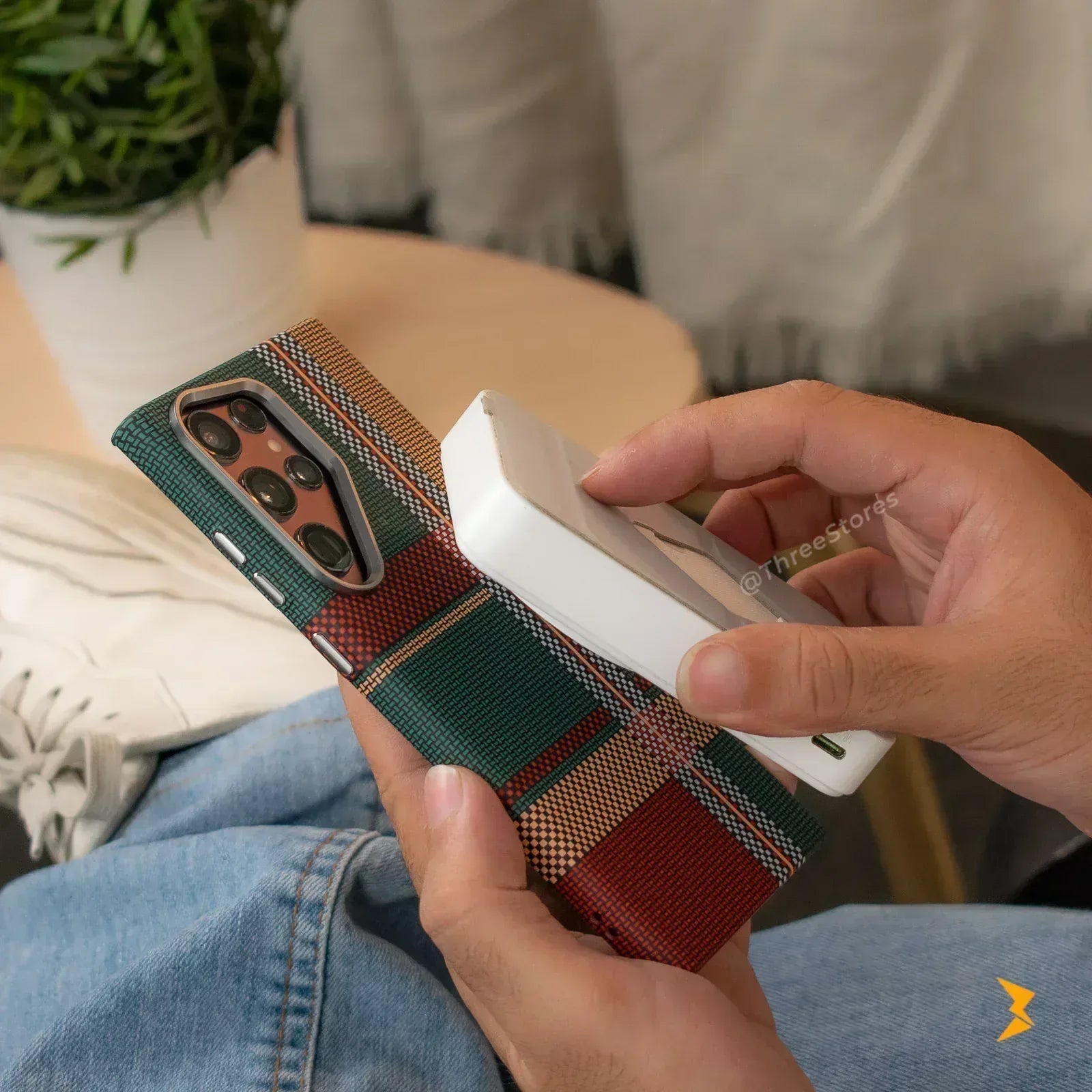 Warm Flannel Plaid Cloth Case Samsung S25 Ultra - Three