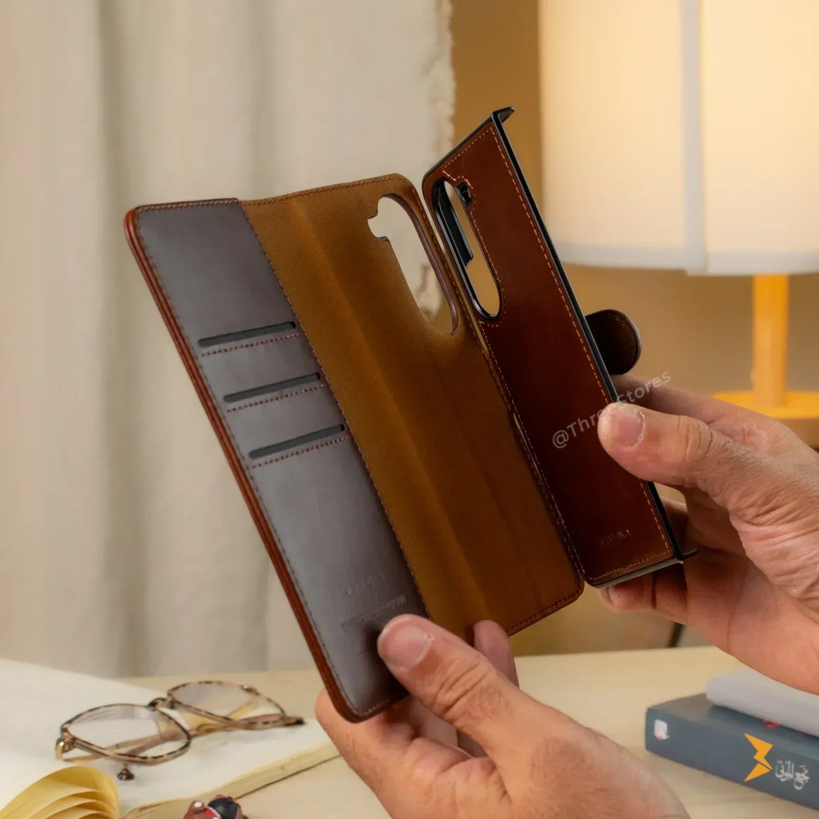 New Puloka Leather Wallet Case Samsung Z Fold 5 - Three