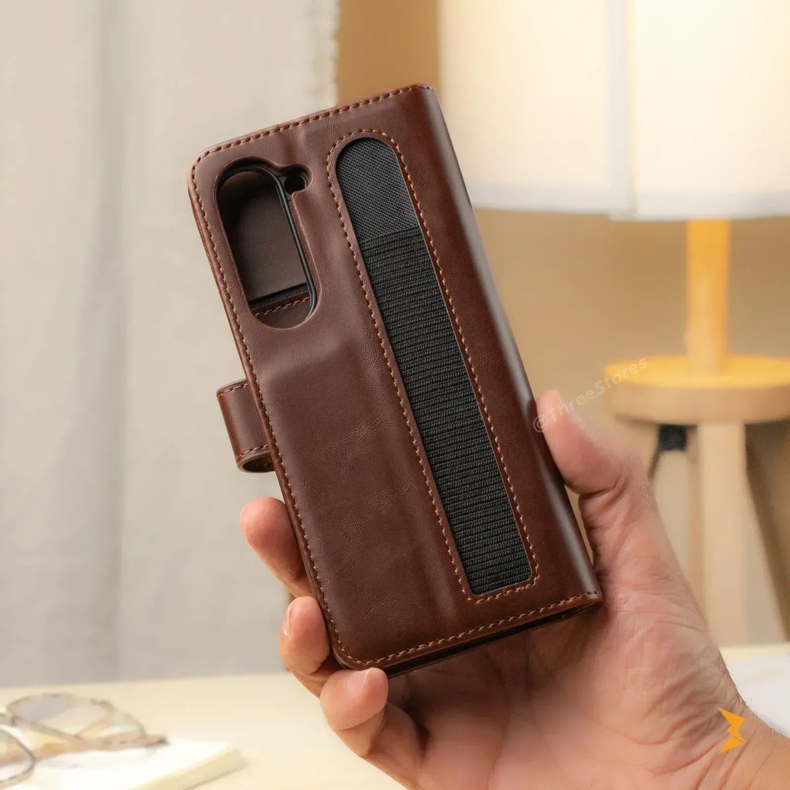 New Puloka Leather Wallet Case Samsung Z Fold 5 - Three