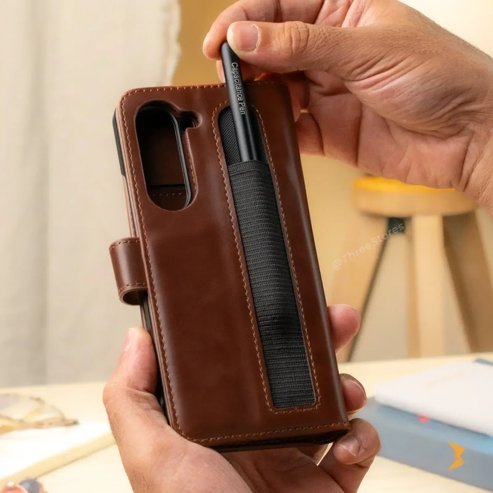 New Puloka Leather Wallet Case Samsung Z Fold 5 - Three