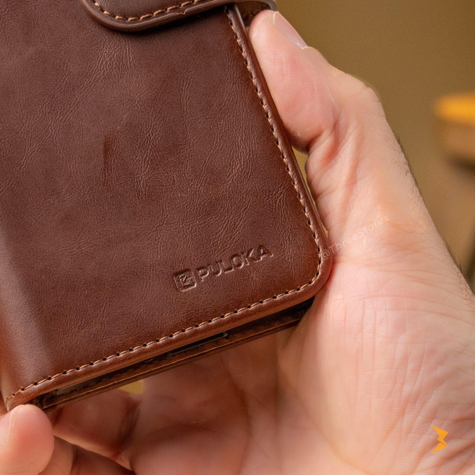 New Puloka Leather Wallet Case Samsung Z Fold 5 - Three
