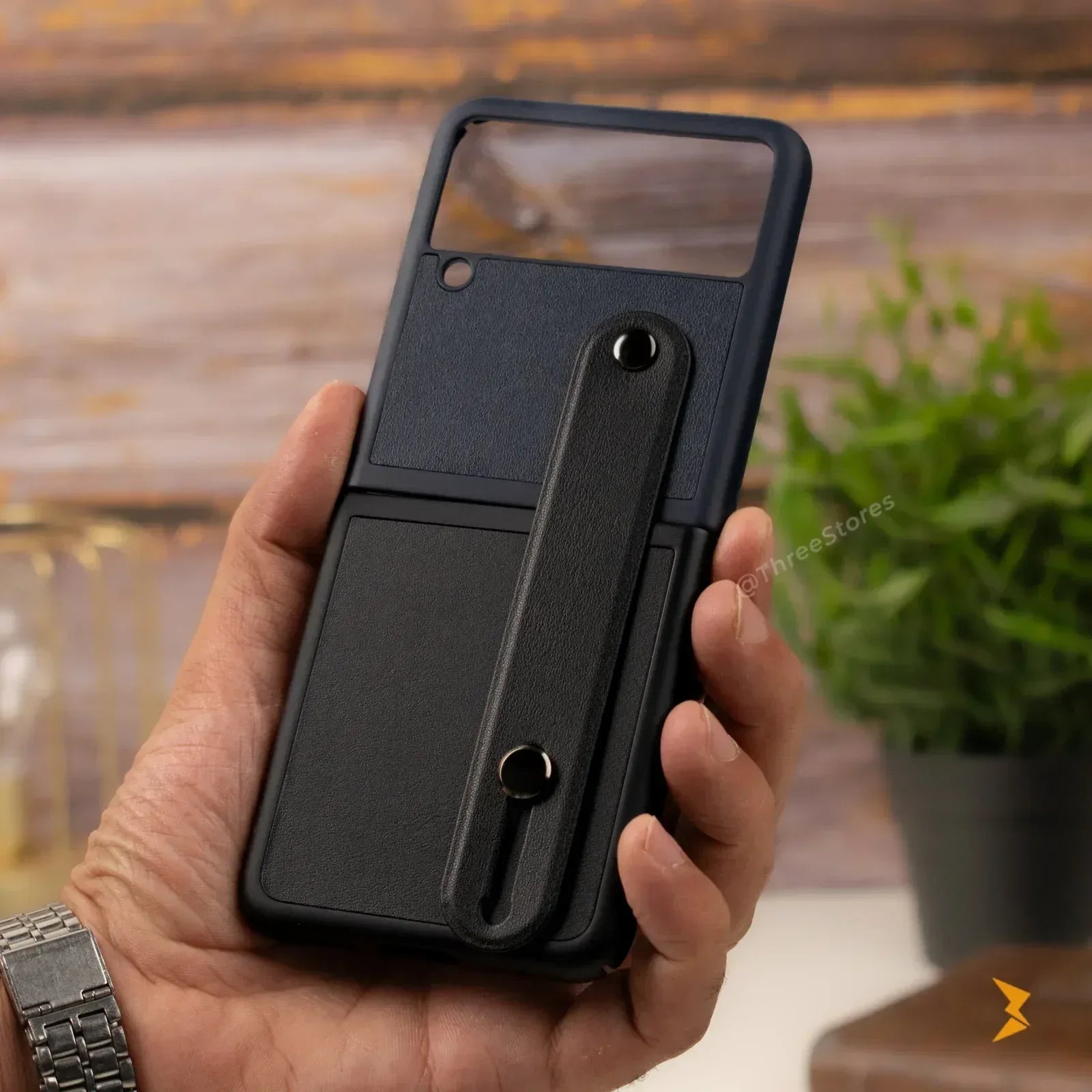 Leather Grip Case Samsung Z Flip 5 - Three